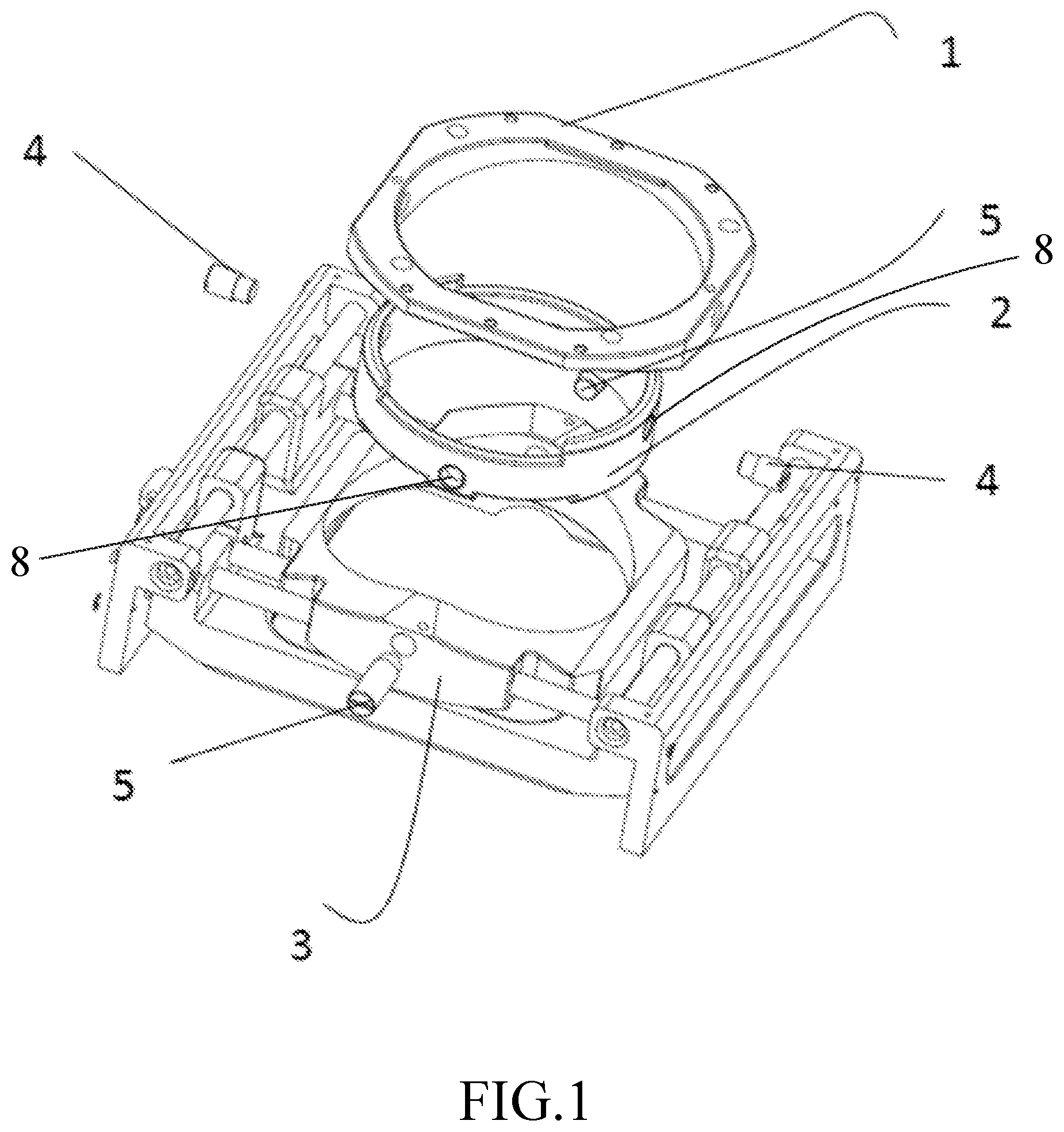 Patent US12310763 — Horizontal protective device for medical display hanger — Figure 1