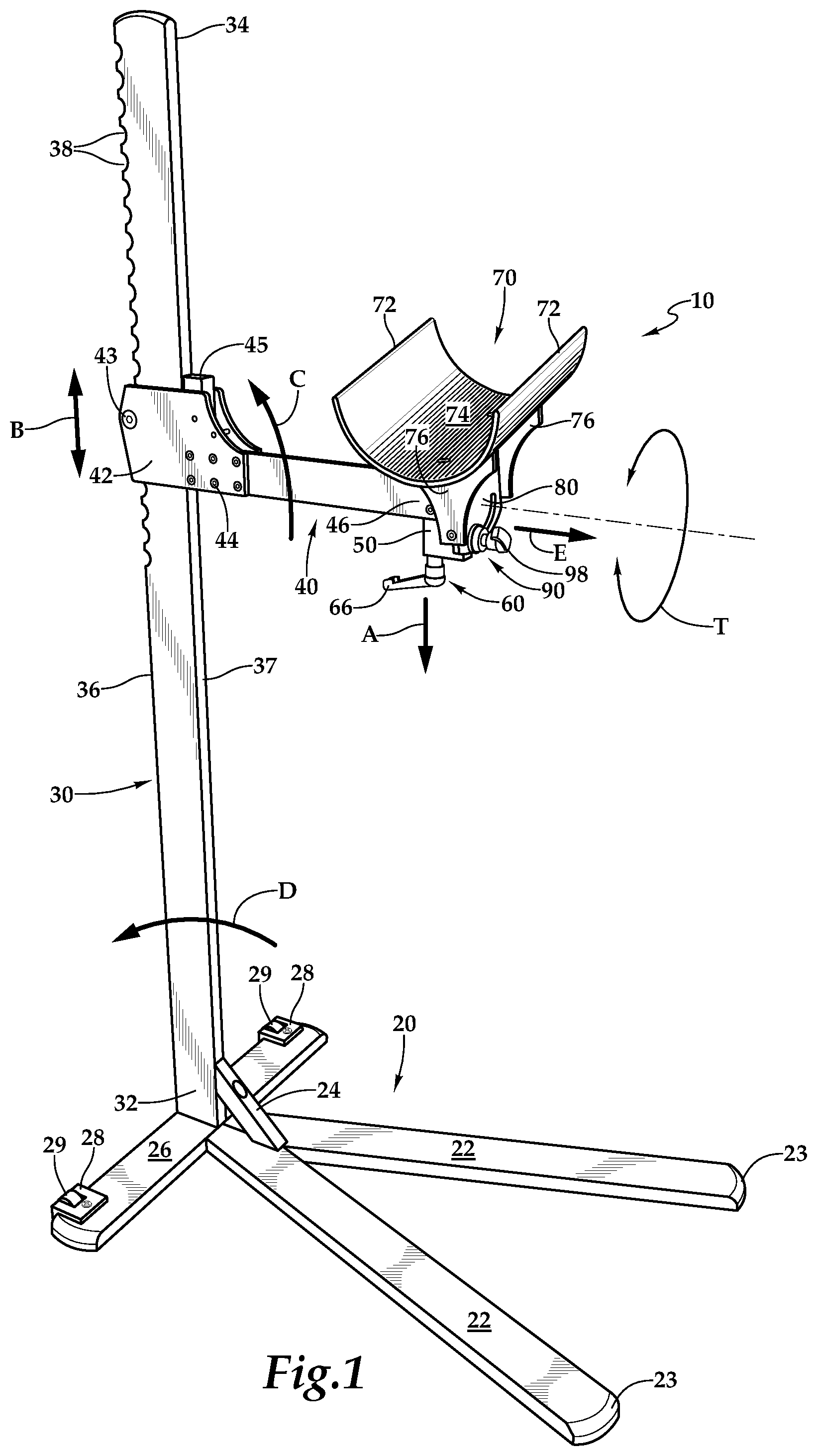 Patent US12310767 Figure 1 – Leg support tool facilitating x-ray imaging
