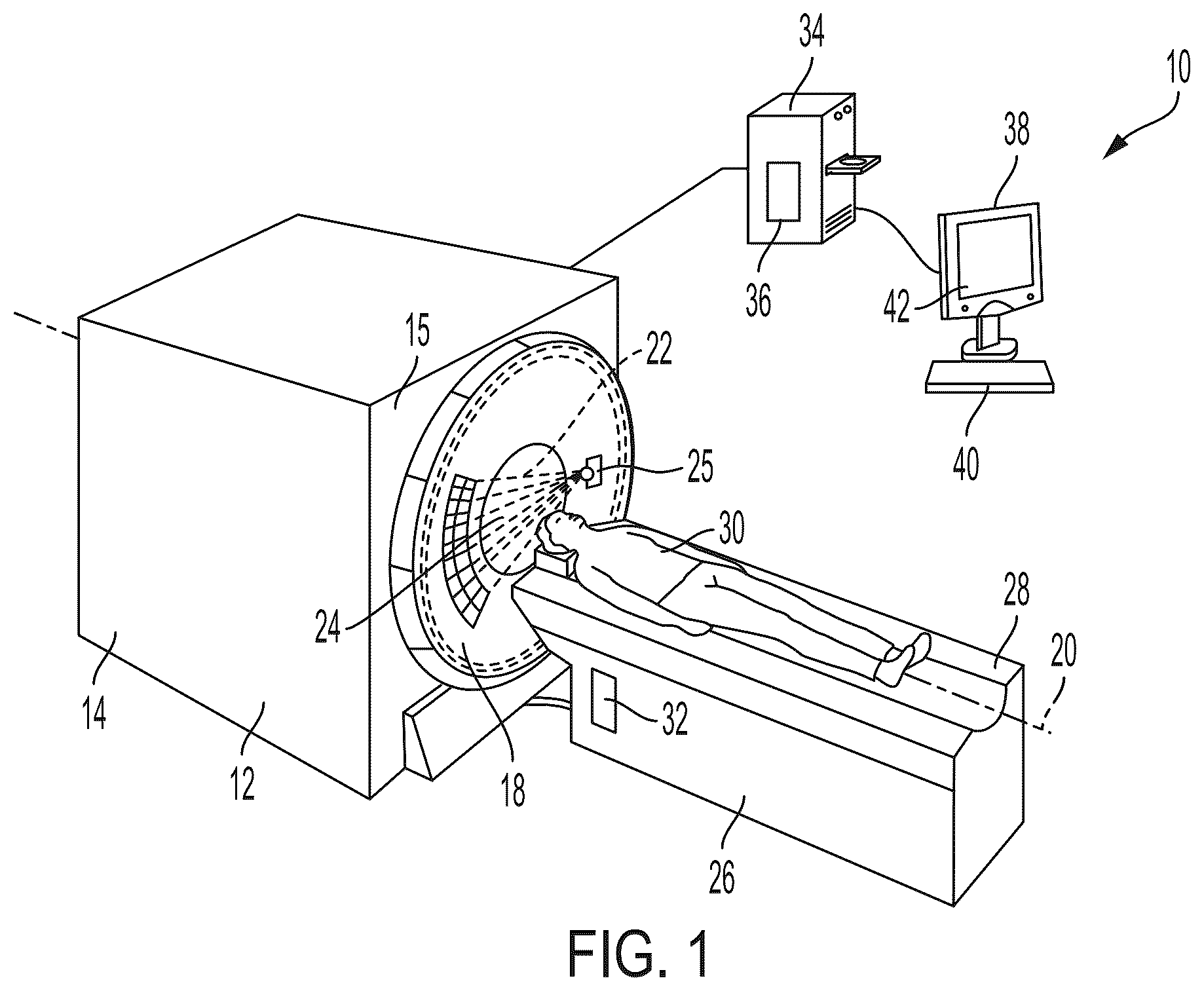 Patent US12310773 — Patient handling system comprising a first moveable pedestal and a second moveable pedestal for a medical imaging system — Figure 1