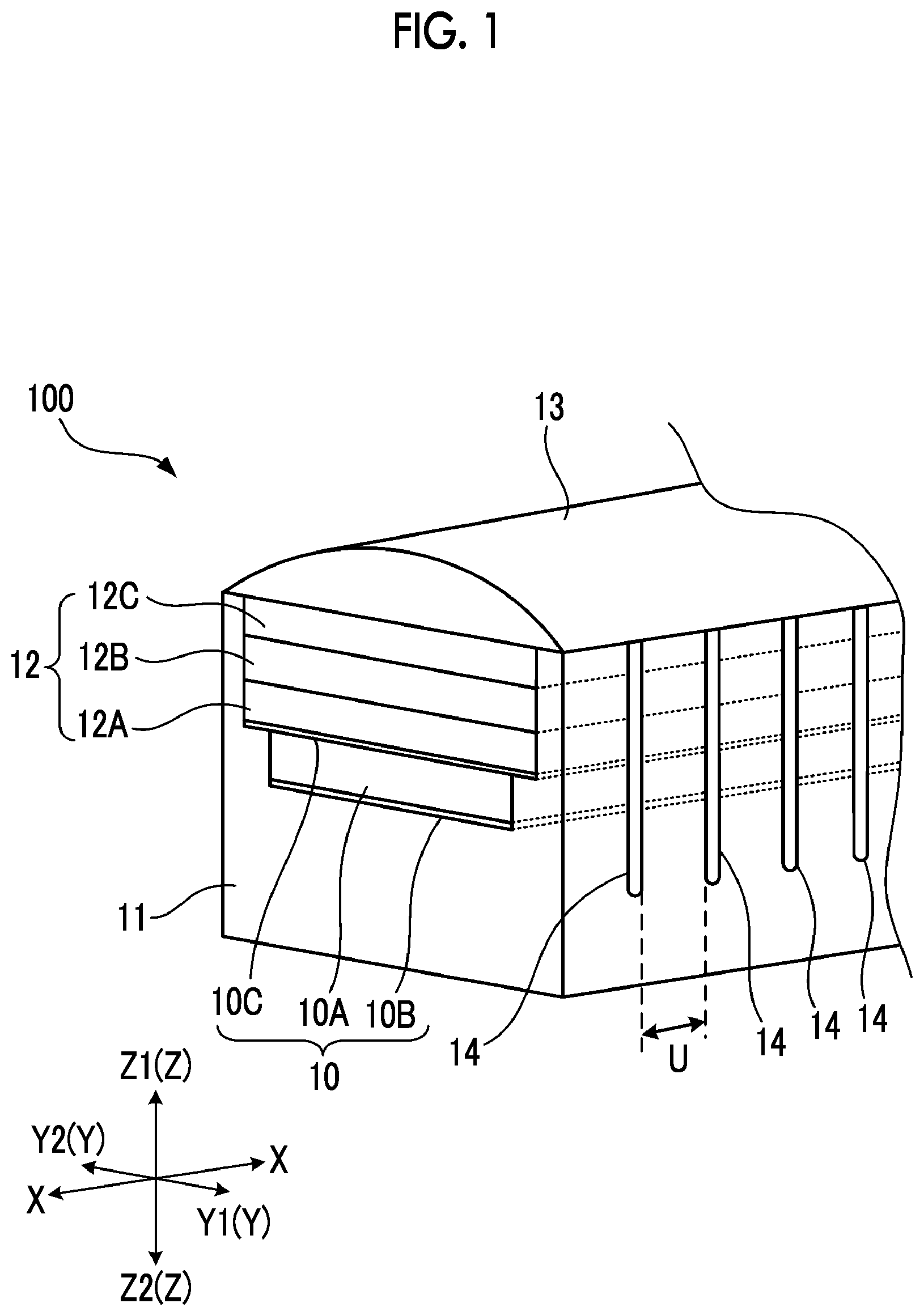 Patent US12310791 — Ultrasound probe and ultrasound diagnostic apparatus — Figure 1