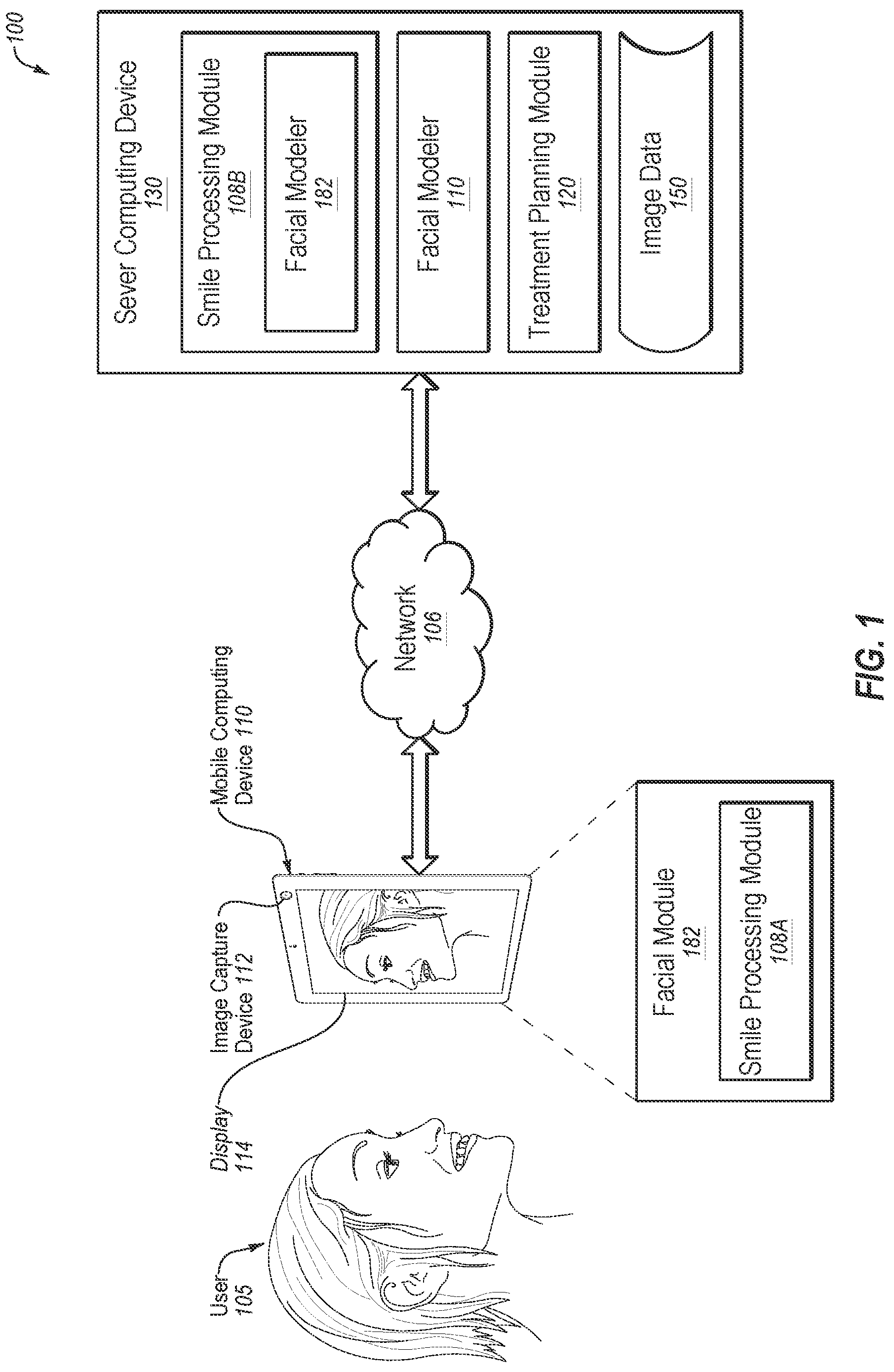 Patent US12310811 — Synthetic video generation showing modified face — Figure 1