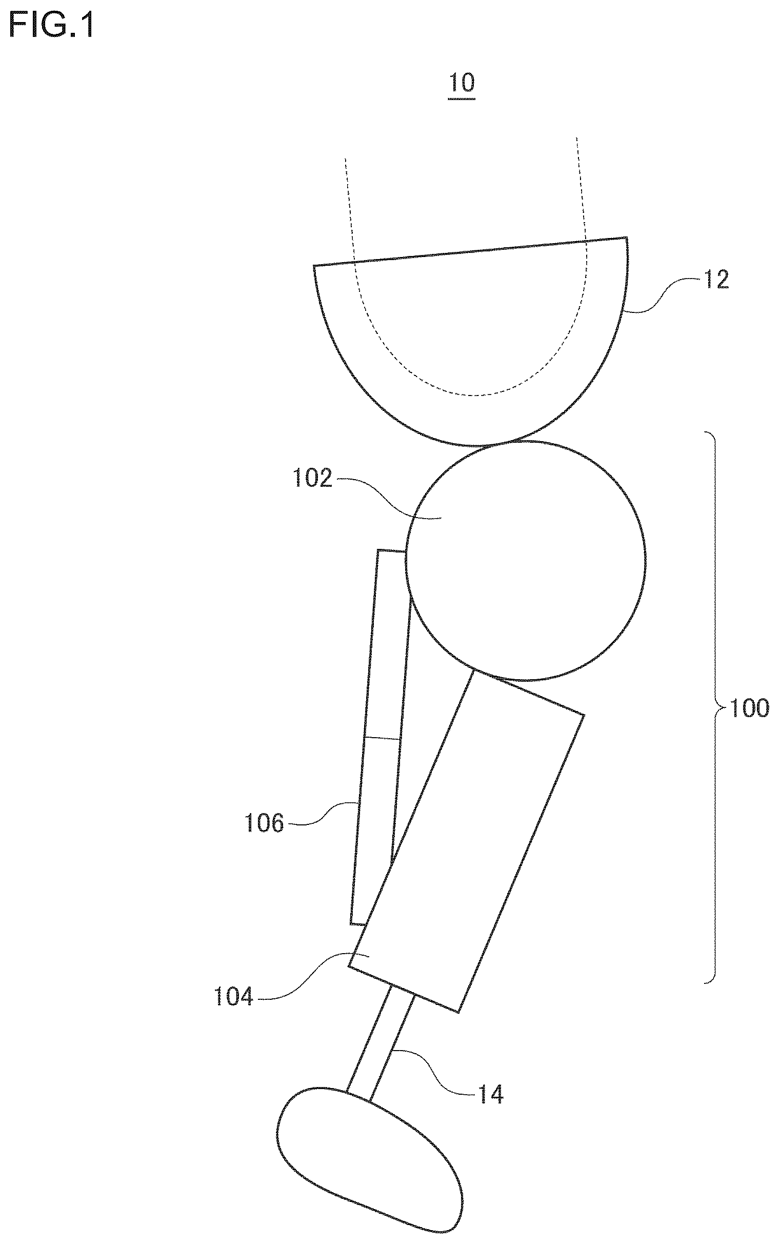 Patent US12310863 — Knee joint, posture calculator, method of controlling knee joint, and non-transitory computer-readable medium recording program for controlling knee joint — Figure 1