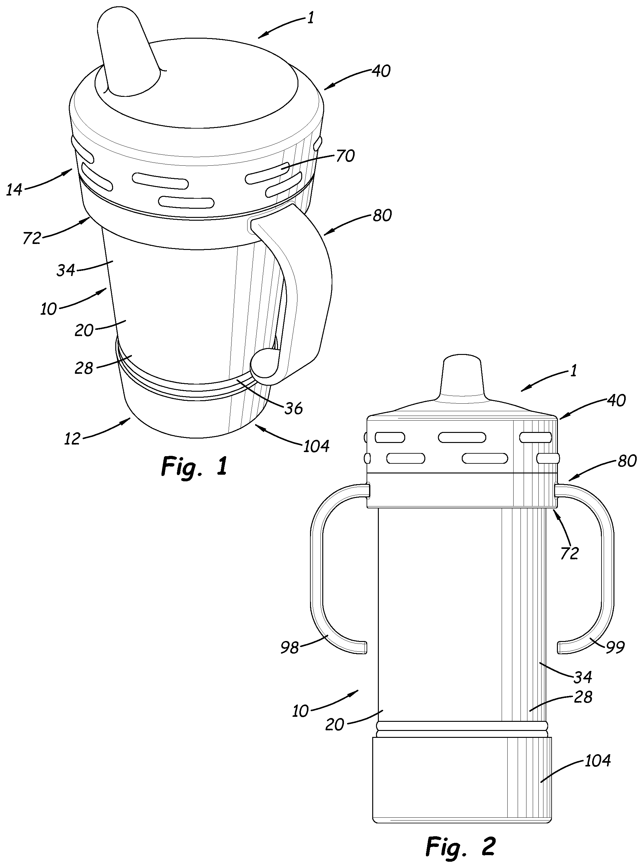 Patent US12310926 — Beverage container with convertible configuration — Figure 1
