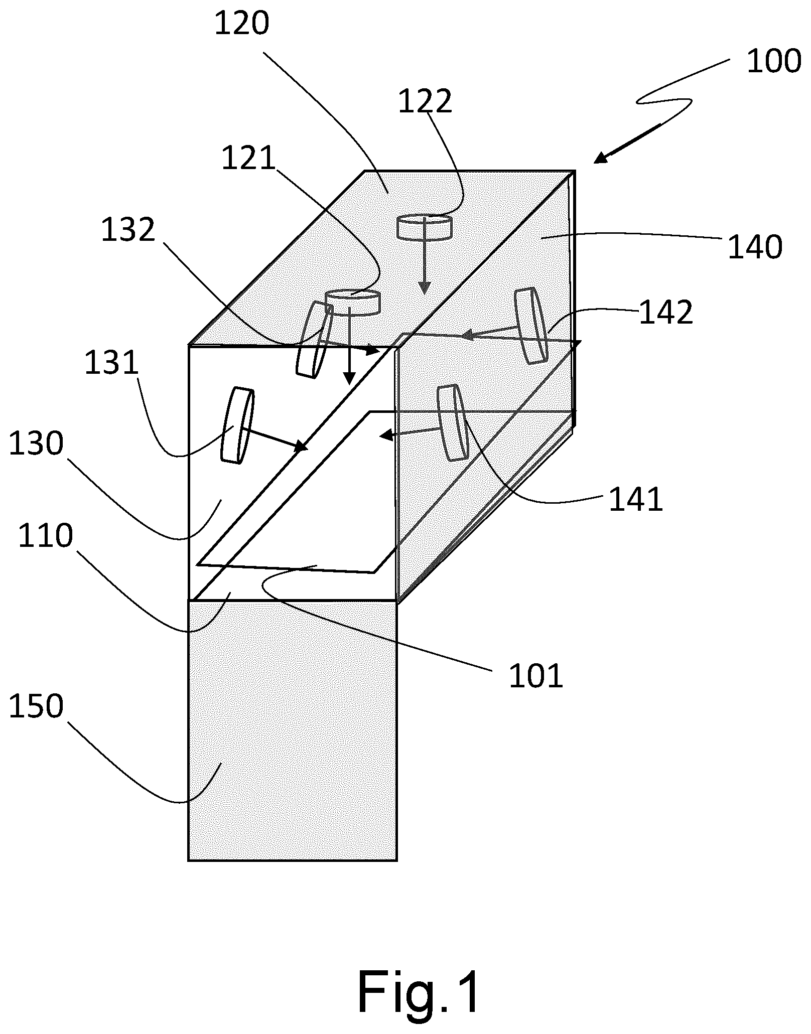 Patent US12311068 — UV disinfection box system — Figure 1