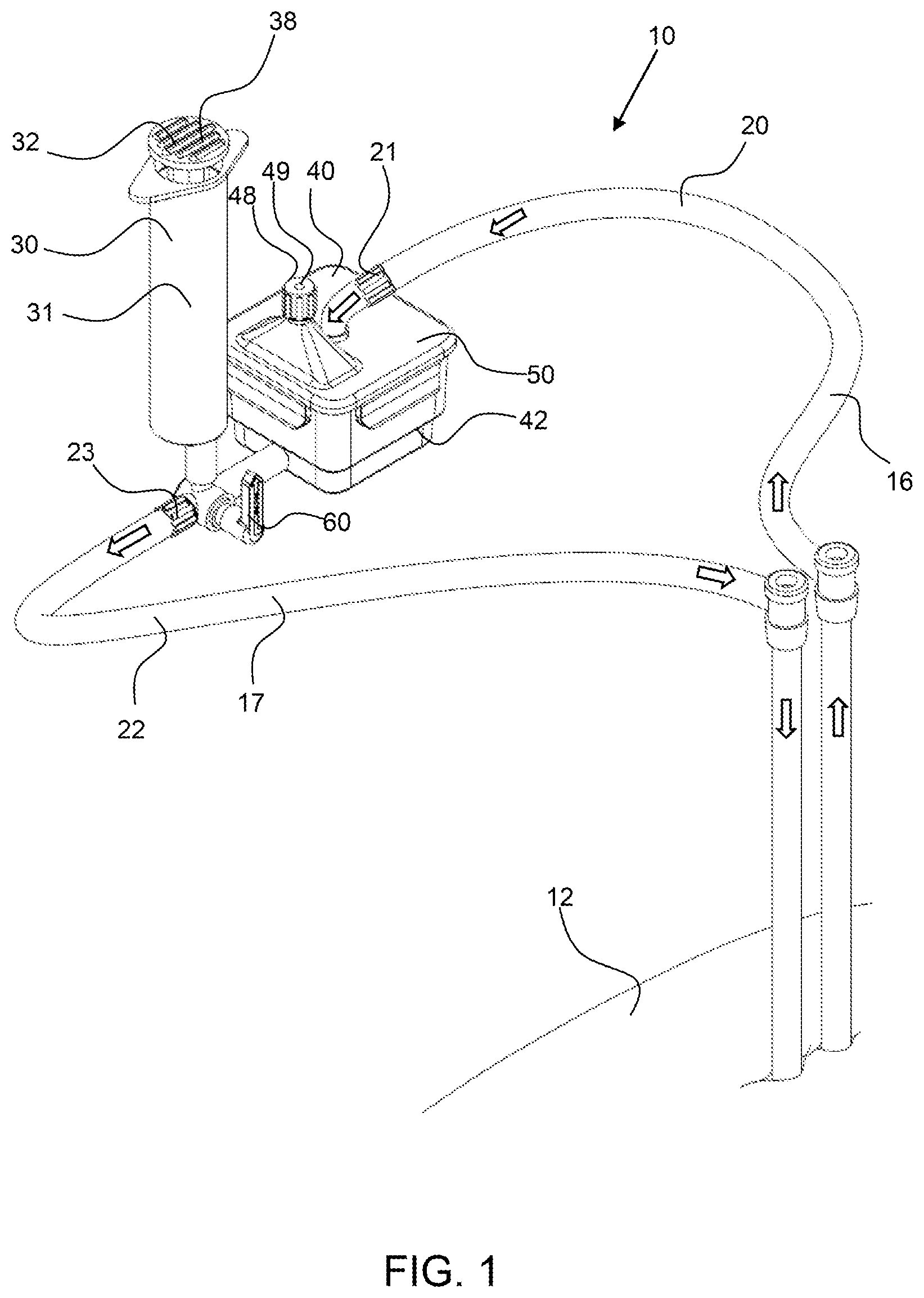 Patent US12311093 Figure 1 – Manual clot aspiration and filtration system and method of removing a clot