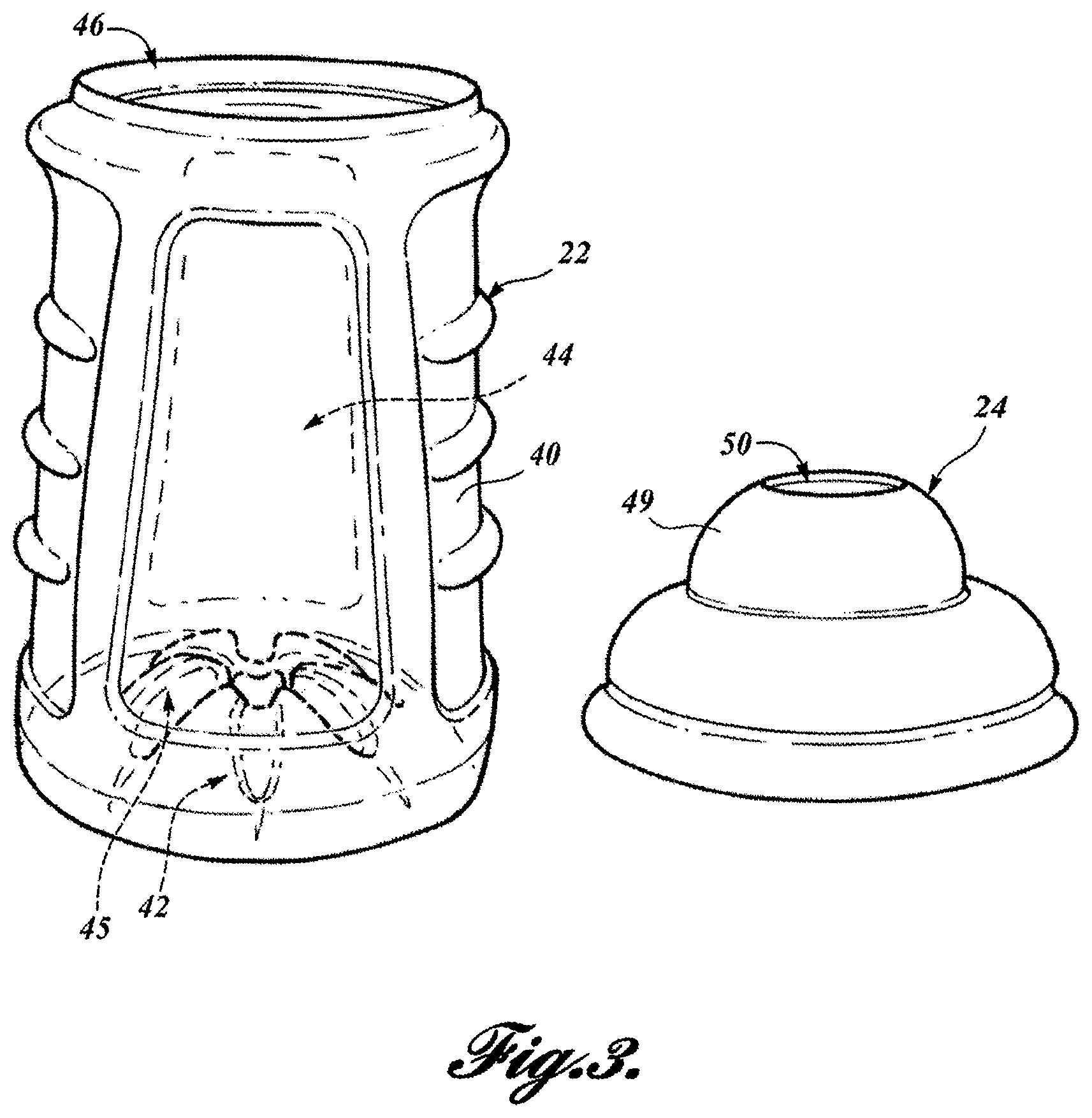 Patent US12311112 Figure 3 – Thermal material nebulizing system with animal mask