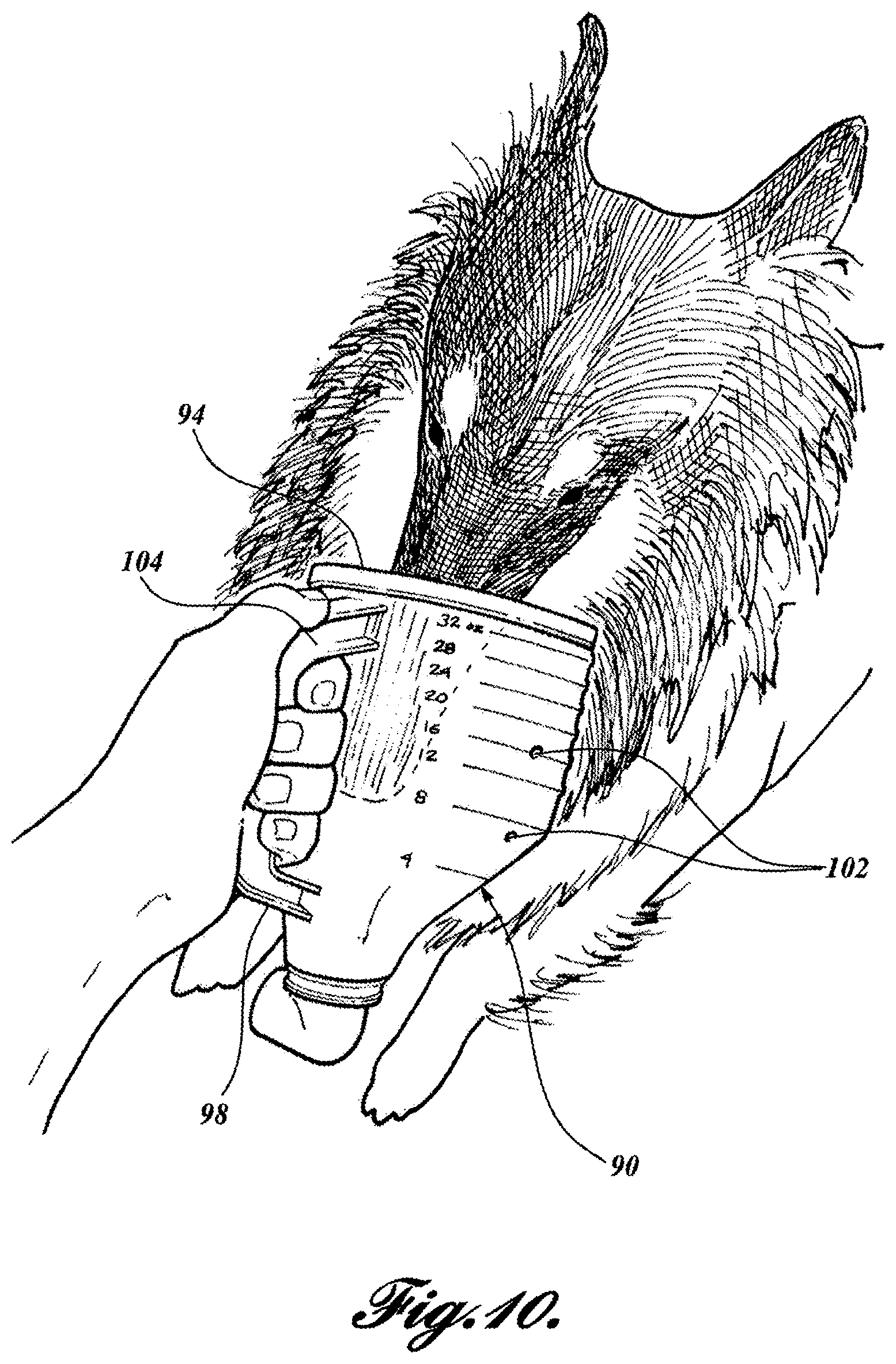 Patent US12311112 Figure 10 – Thermal material nebulizing system with animal mask