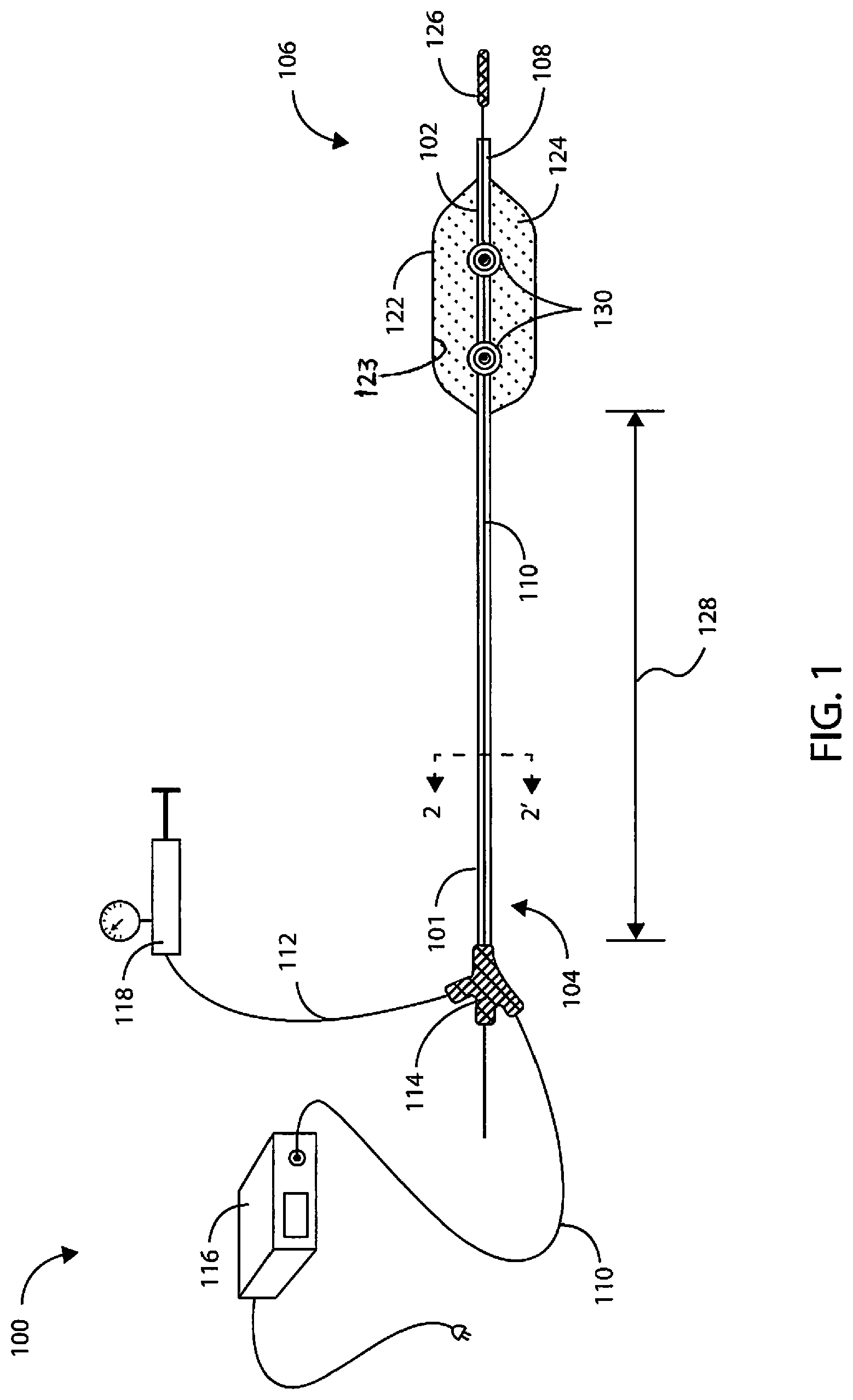 Patent US12311124 — Fortified balloon inflation fluid for plasma system to disrupt vascular lesions — Figure 1