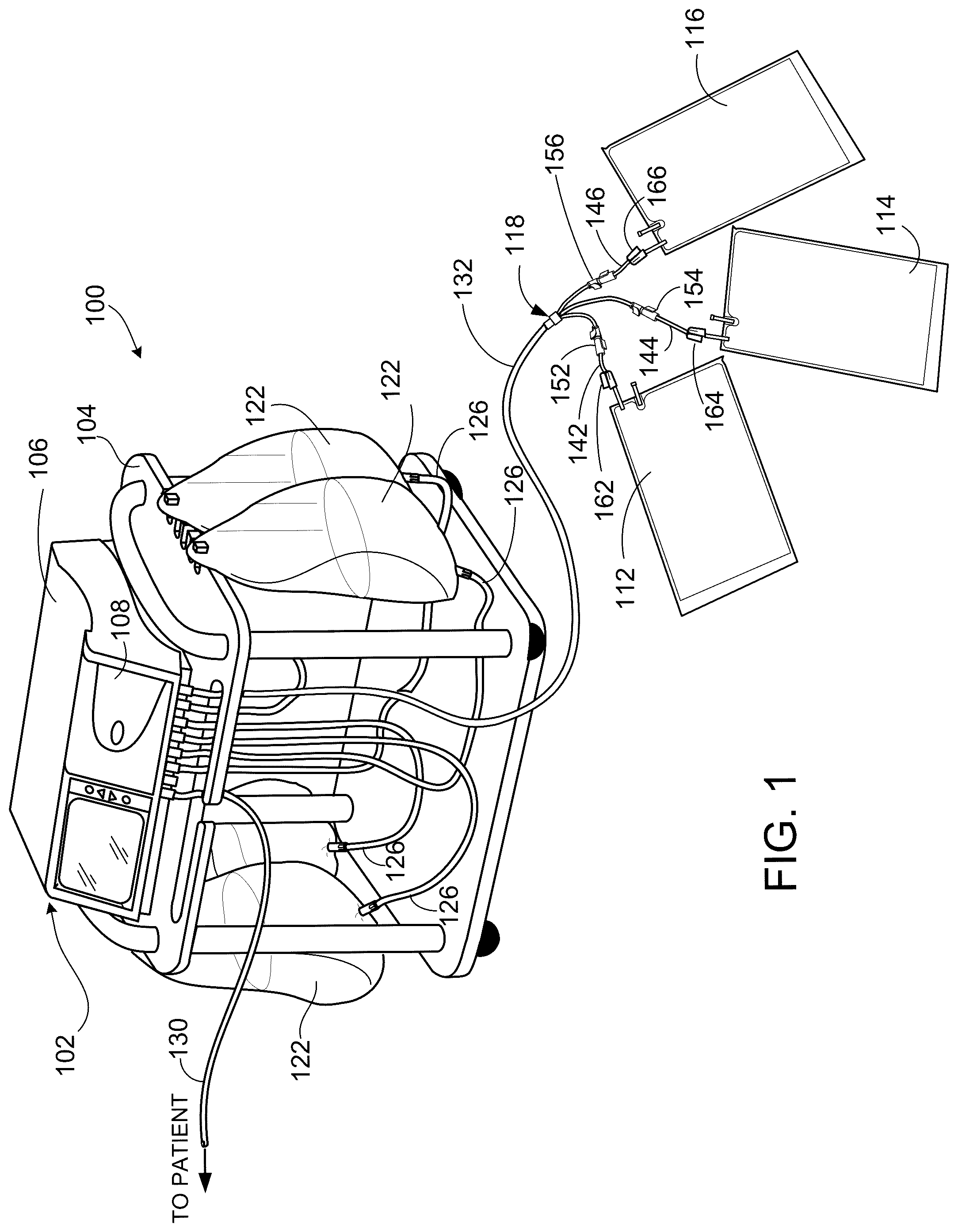 Patent US12311140 — Medical fluid line connection devices — Figure 1