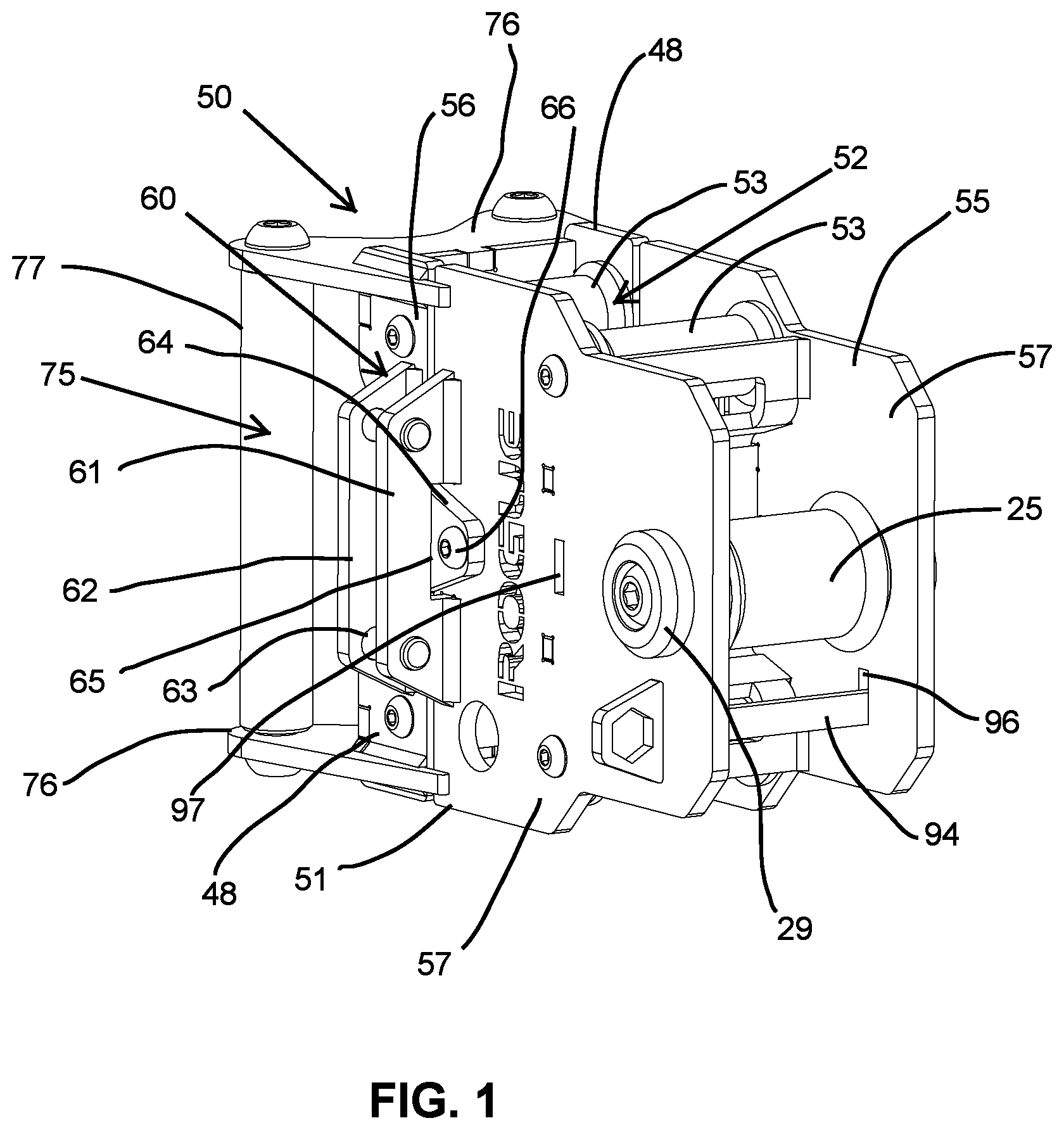 Patent US12311218 — Carriage assembly and weightlifting assembly including a carriage assembly — Figure 1