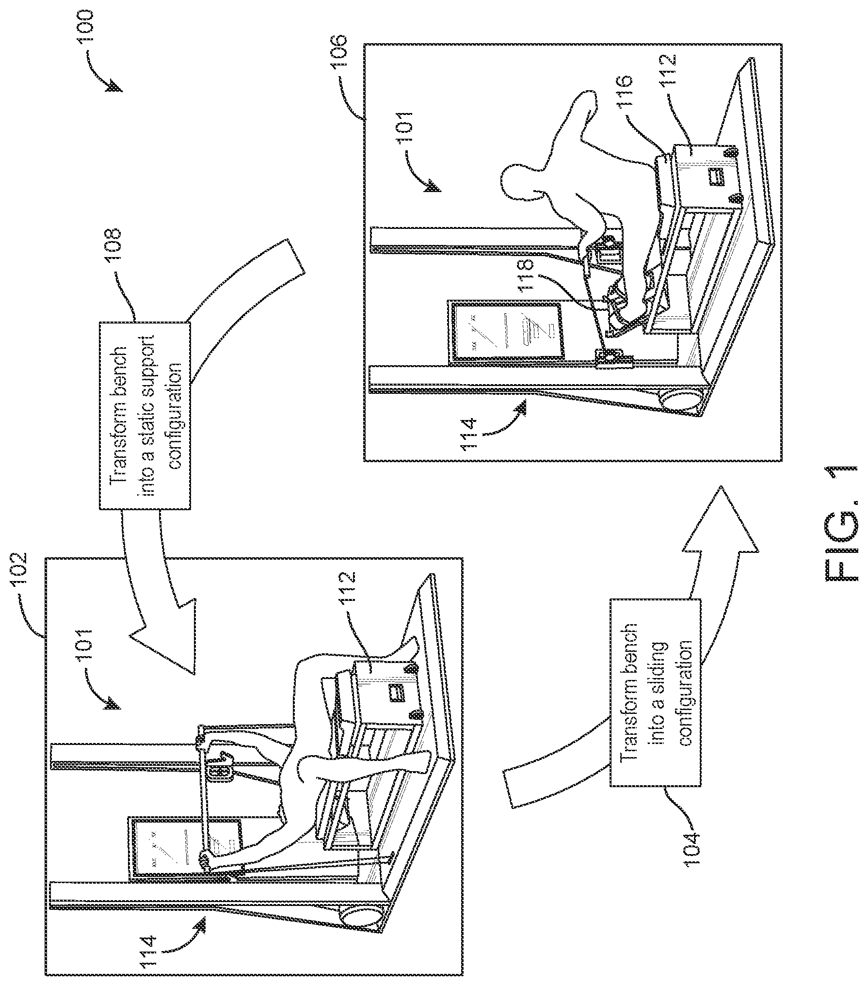 Patent US12311222 — Multipurpose exercise bench — Figure 1