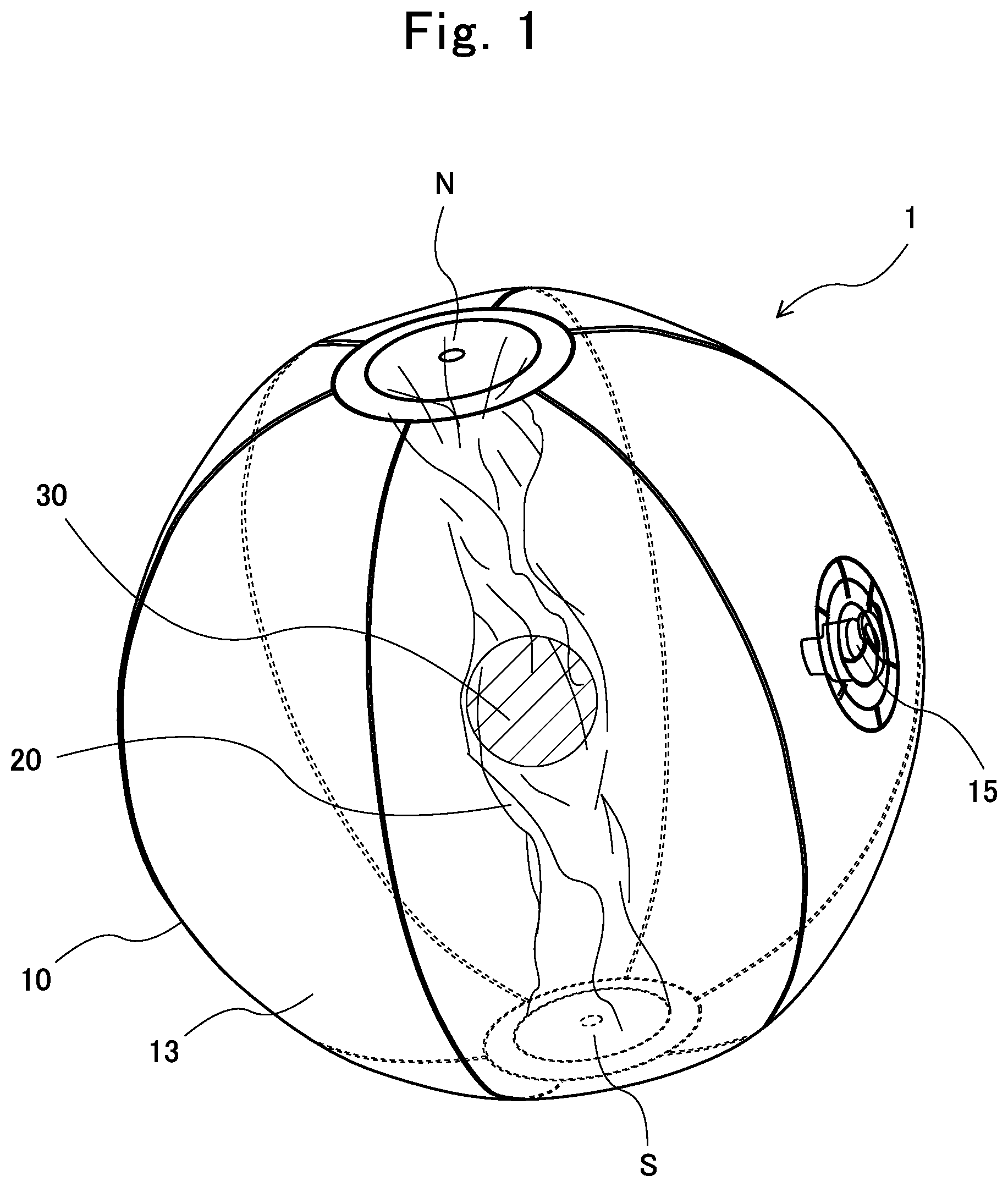 Patent US12311235 — Ball for ball game — Figure 1