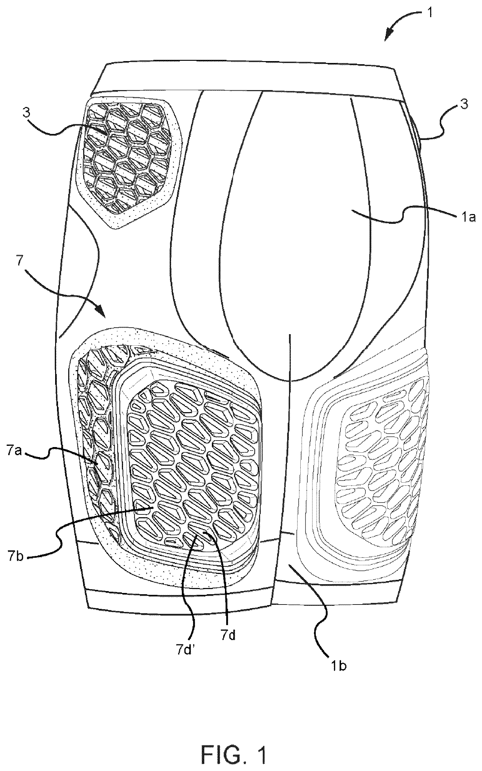 Patent US12311249 — Protective pad for protection from impact and a protective garment using the same — Figure 1