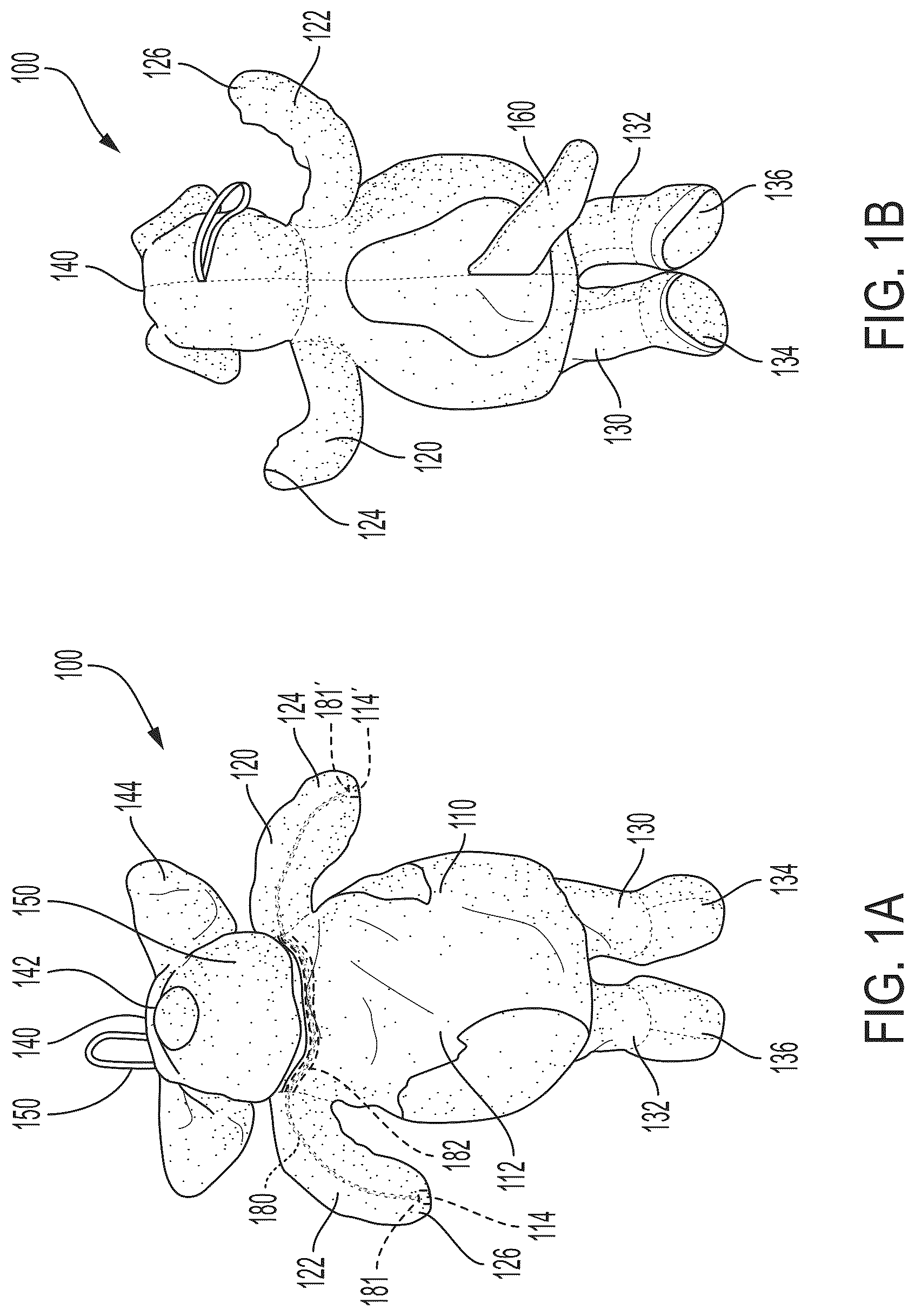 Patent US12311279 — Methods and apparatus for stuffable plush toy — Figure 1