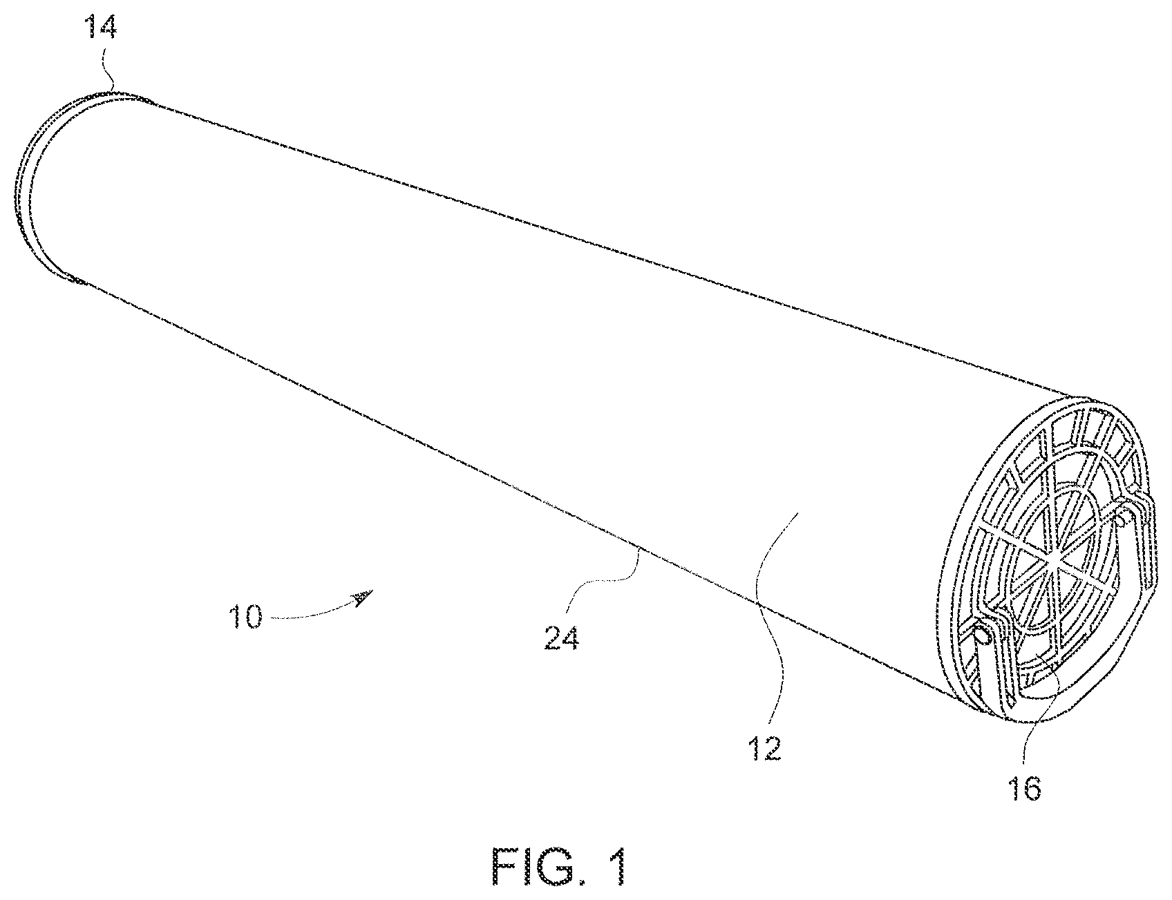 Patent US12311296 — Melt-blown depth filter element and method of making it — Figure 1