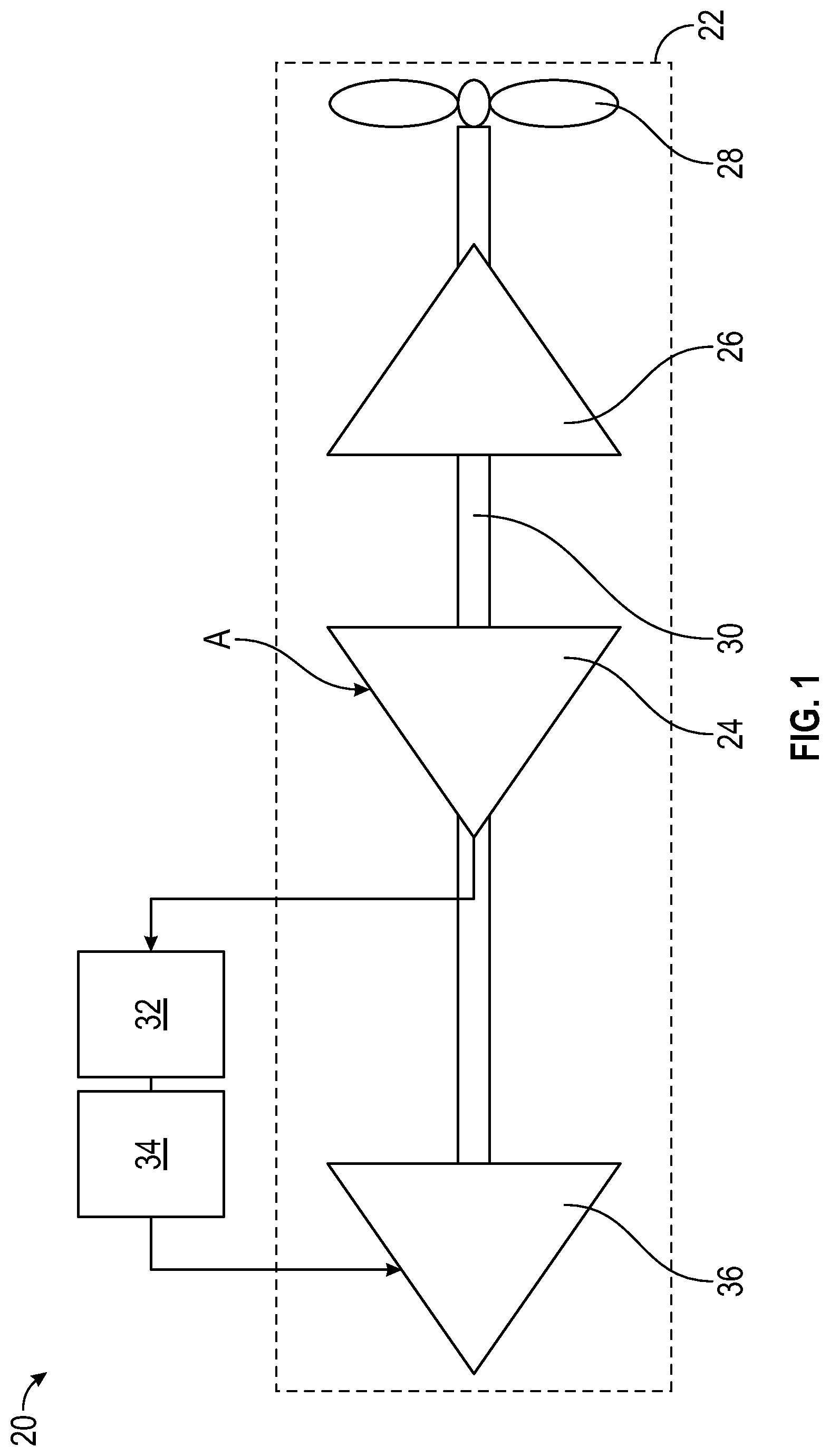 Patent US12311300 — Mid-pressure water separation for environmental control system — Figure 1