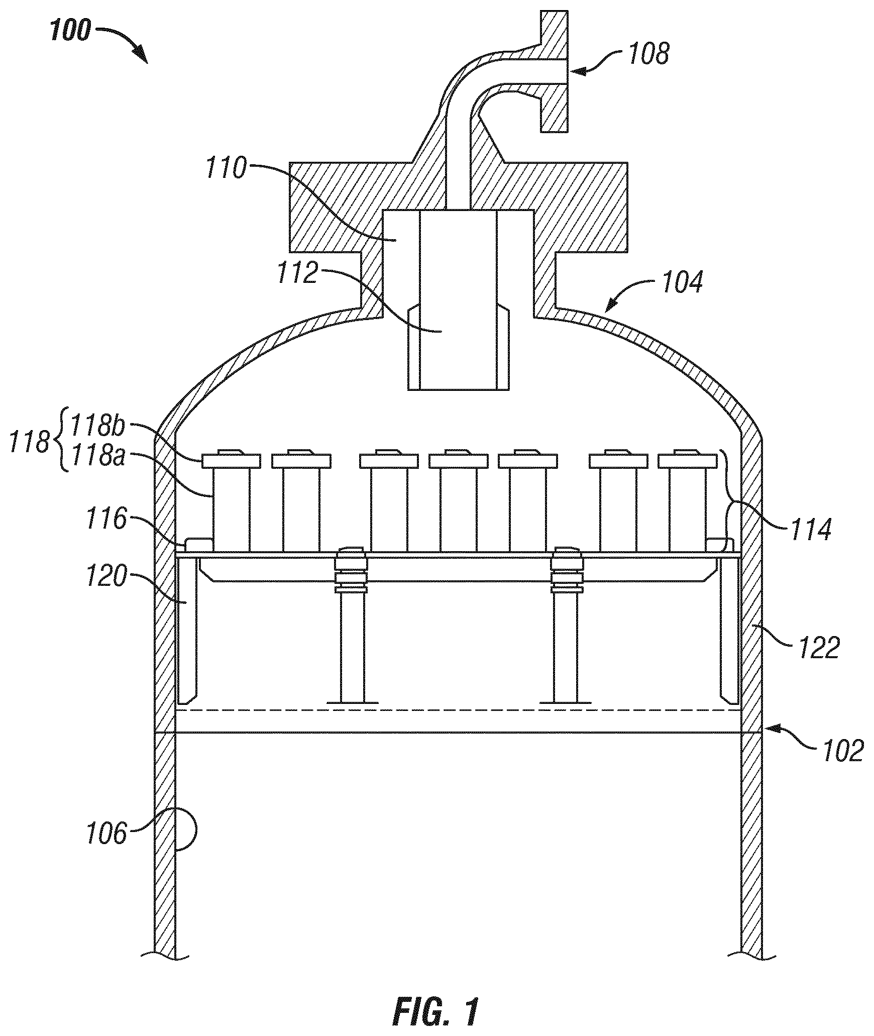 Patent US12311306 — Gas phase settling (GPS) tray — Figure 1