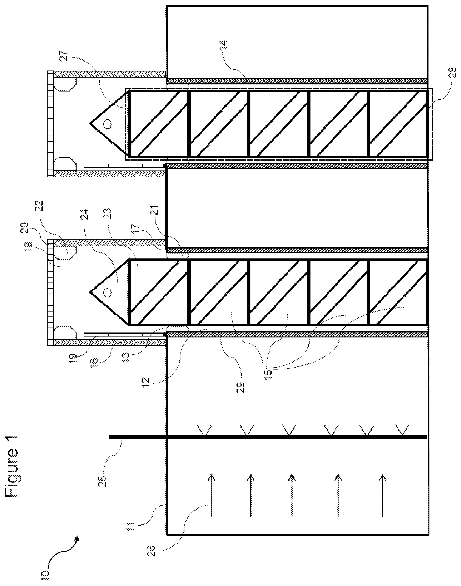 Patent US12311333 Figure 1 – Reactor with catalyst unit replaceable in the course of operation and process for replacing a catalyst unit