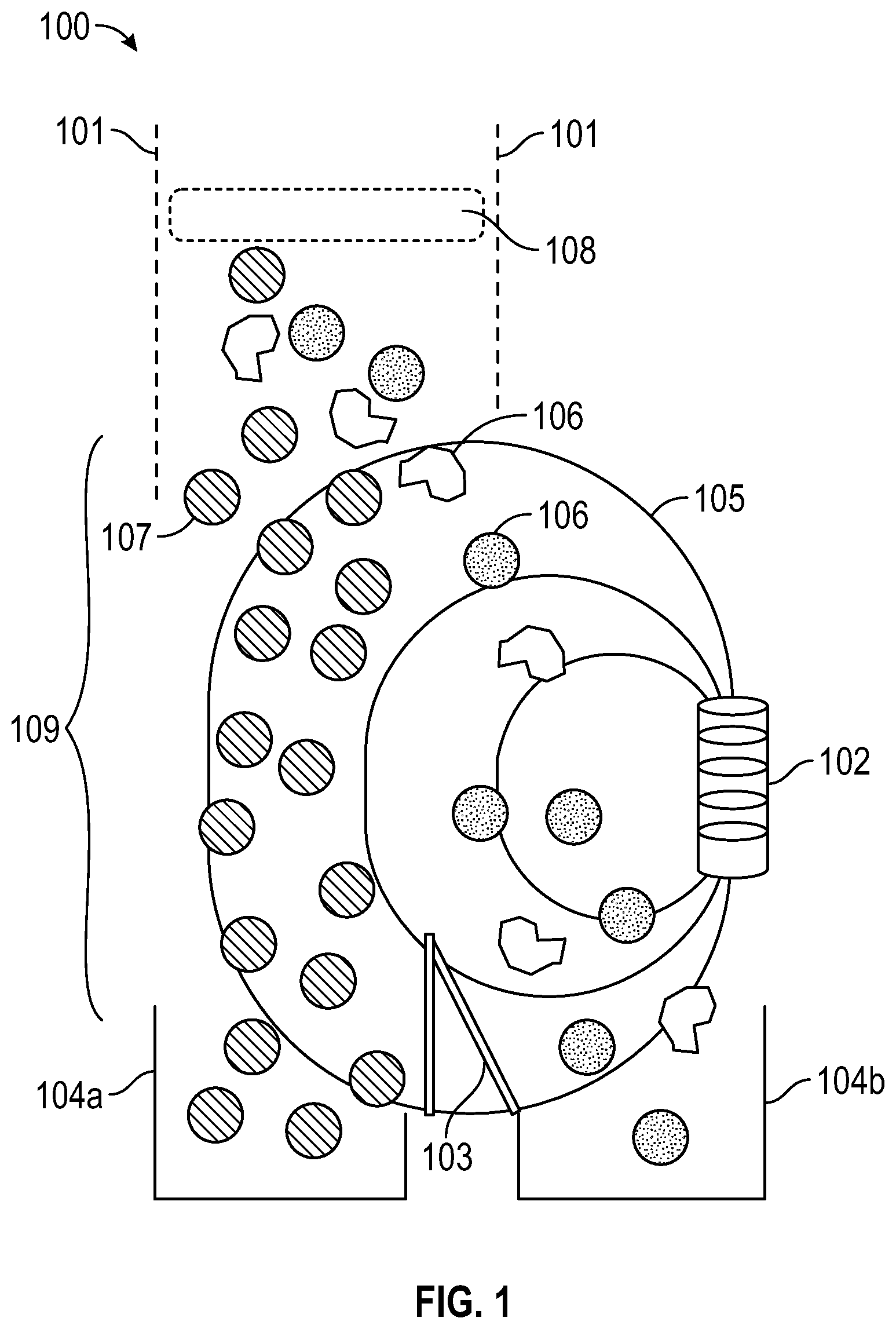 Patent US12311385 — Electromagnetic separation of powders — Figure 1