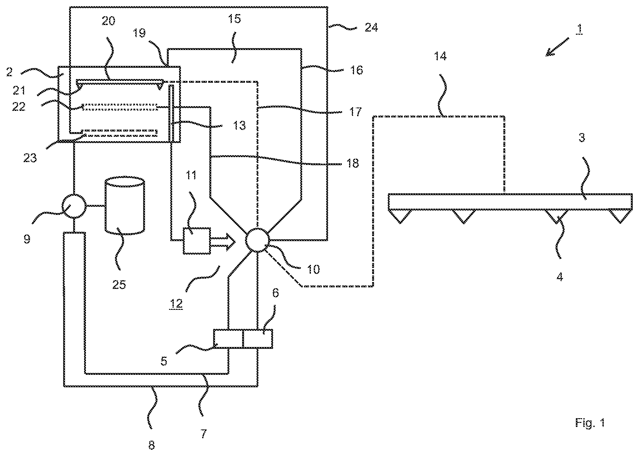 Patent US12311394 Figure 1 – Method for operating a spray fluid operation system for an agricultural sprayer, a spray fluid operation system, an agricultural sprayer, and a method for operating an agricultural sprayer