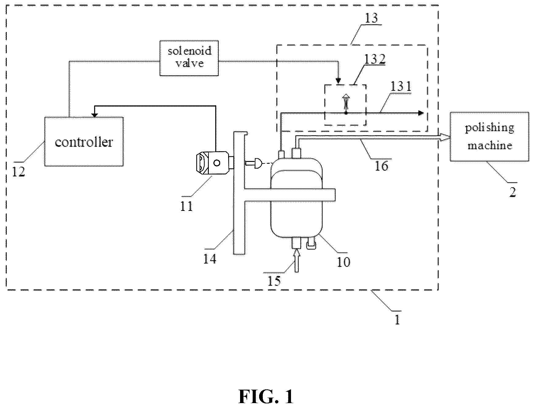 Patent US12311500 — Polishing liquid supply system, polishing apparatus, exhausting method and polishing method — Figure 1