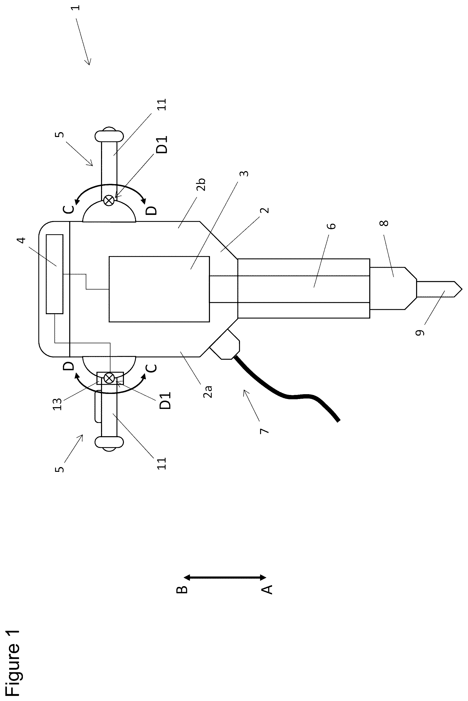 Patent US12311517 — Method for controlling and regulating a machine tool and handle for machine tool — Figure 1
