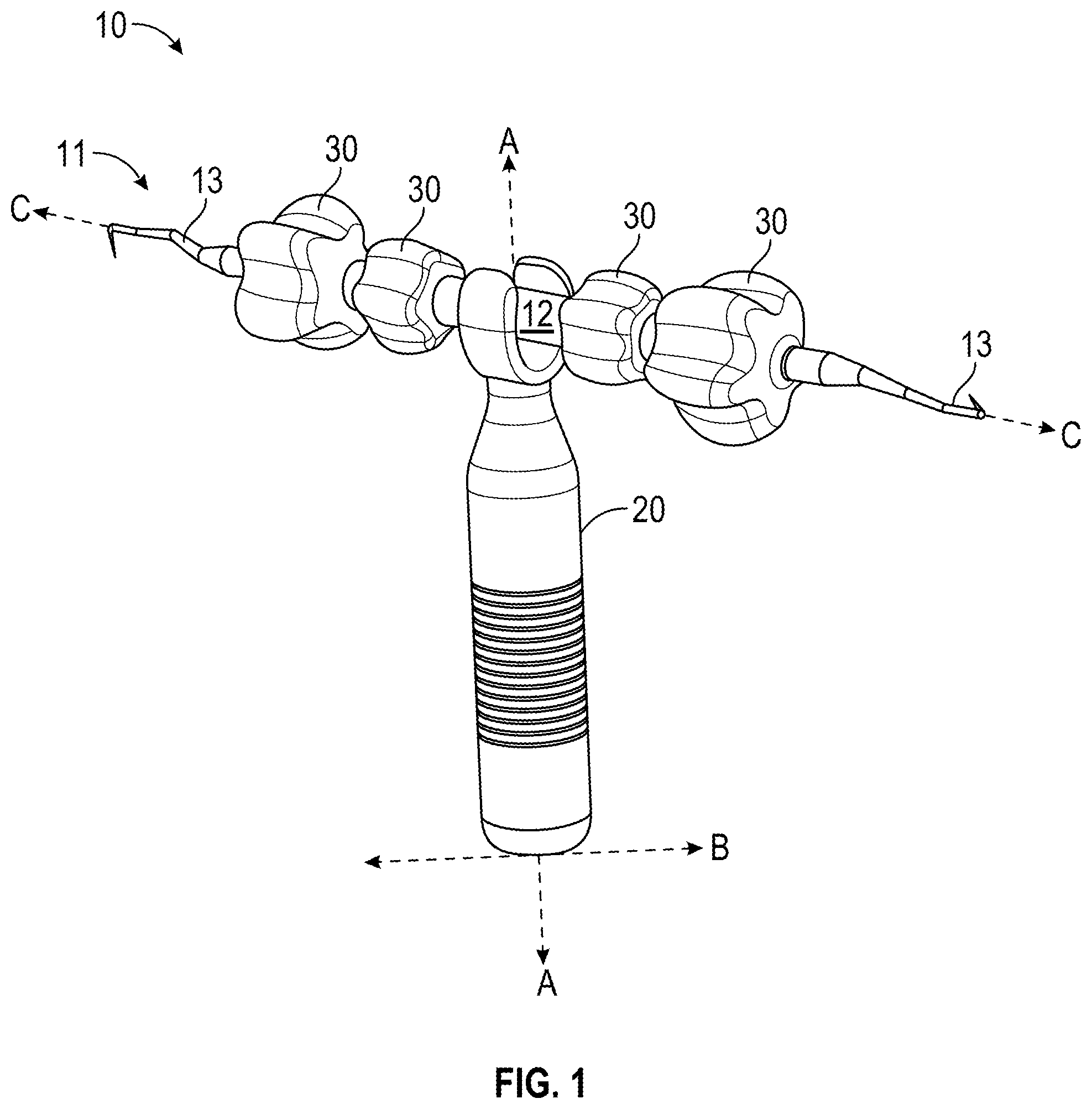 Patent US12311523 — Ergonomic instrument handling system — Figure 1