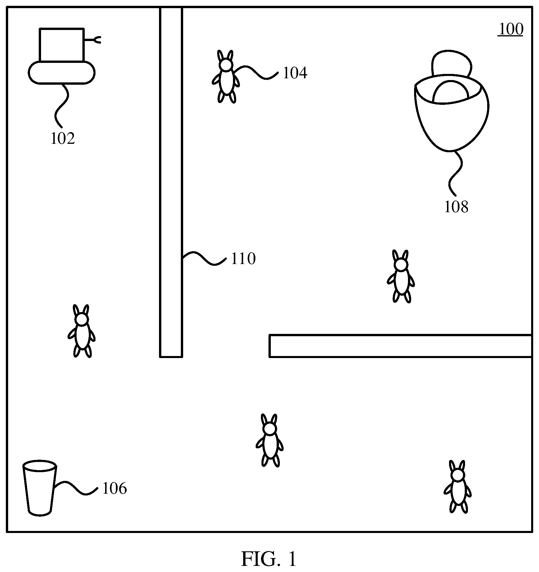 Patent US12311555 Figure 1 – Robotic navigation and transport of objects