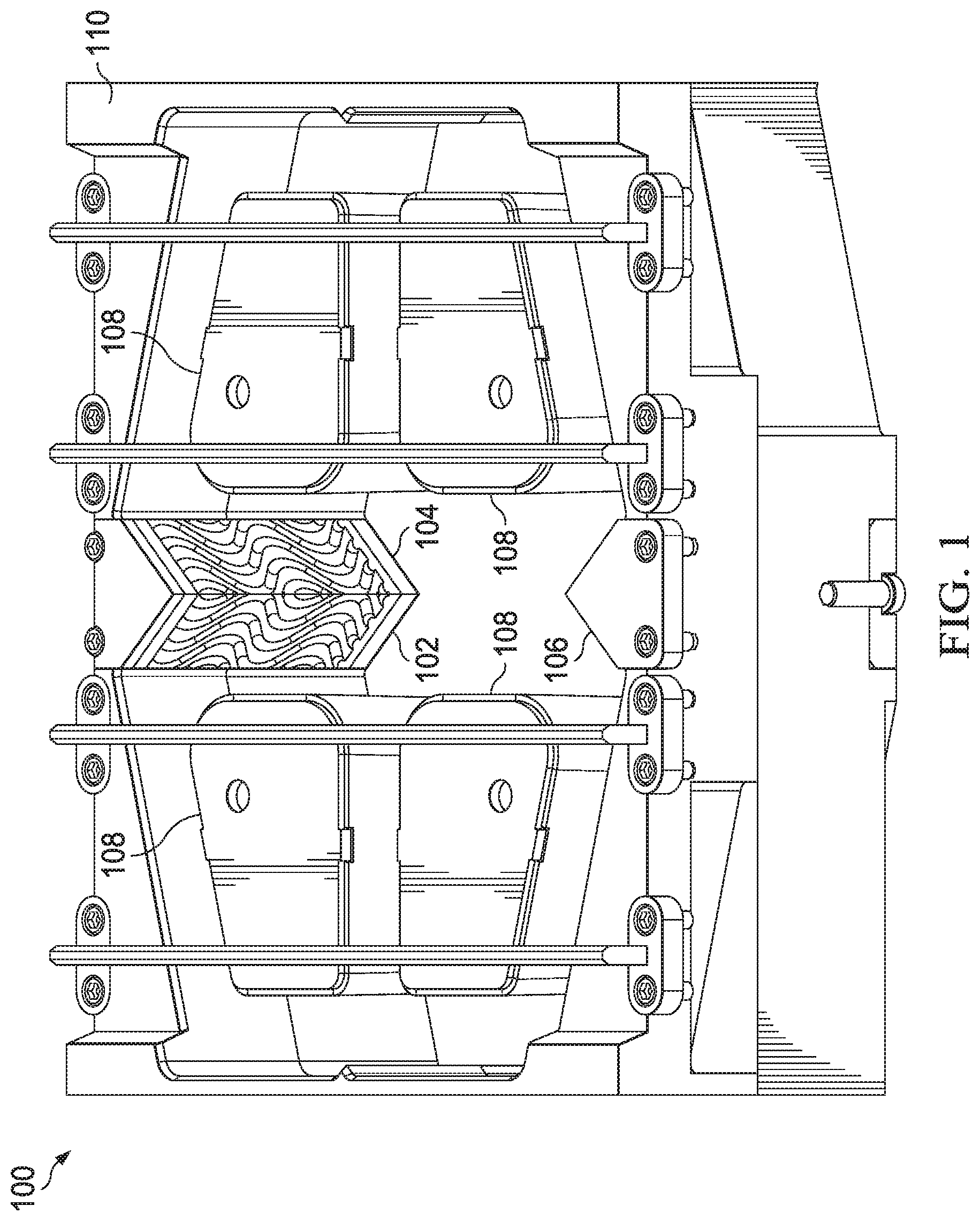 Patent US12311575 — Apparatus for making a masonry block with a roughened surface — Figure 1