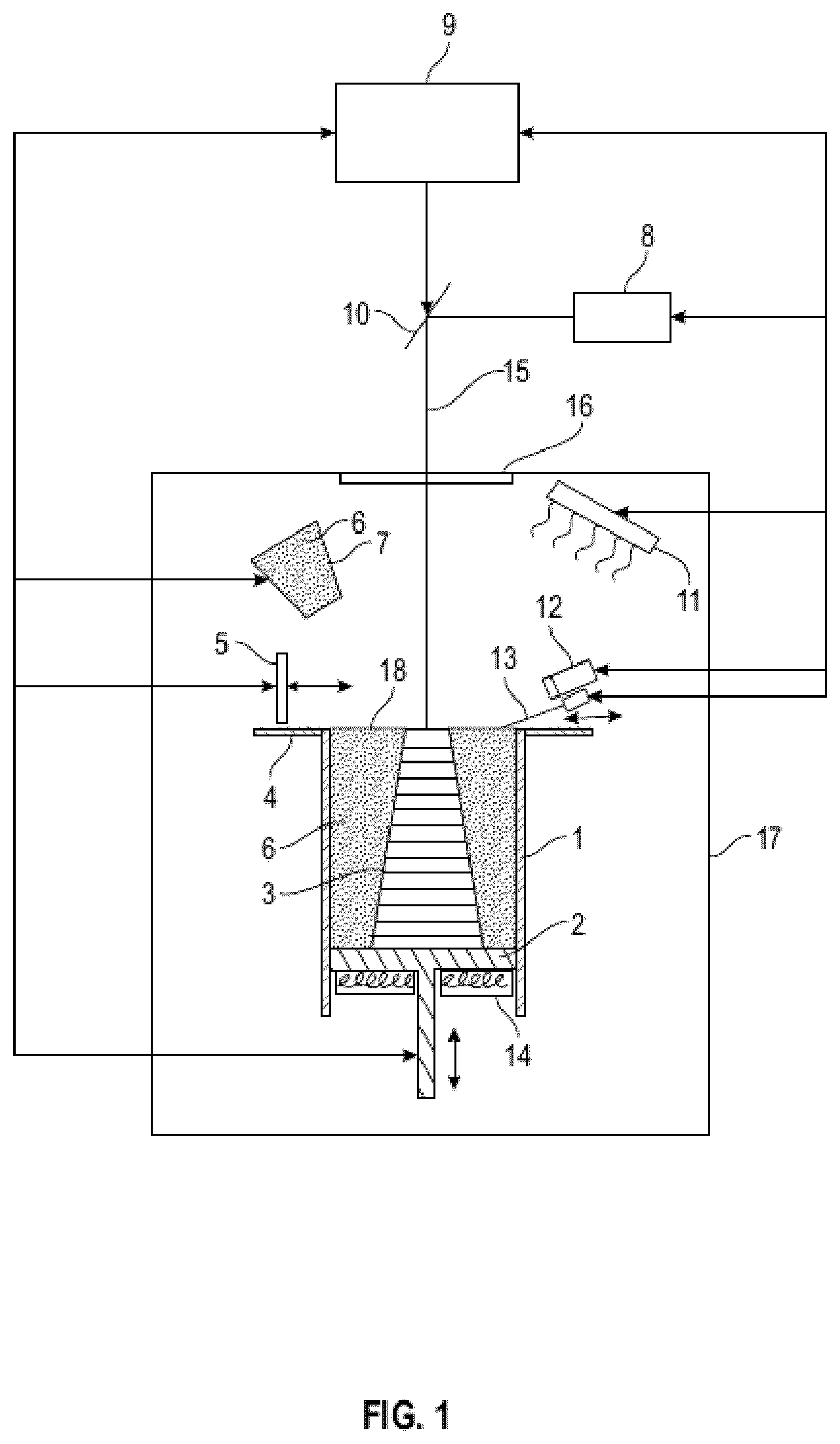 Patent US12311596 — Three-dimensional printing device for a small glass object — Figure 1