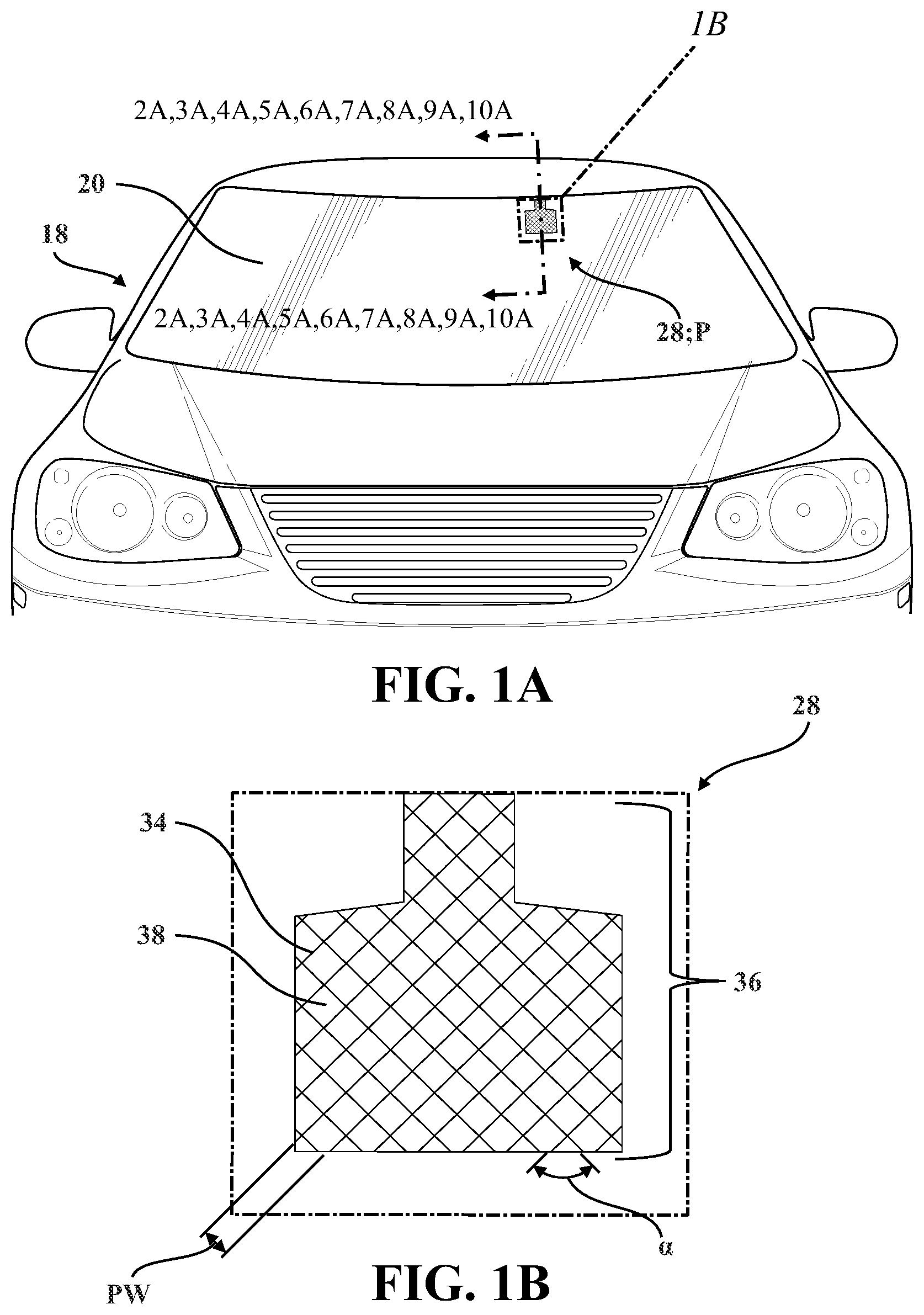 Patent US12311637 — Laminated glazing assembly including an antenna assembly — Figure 1