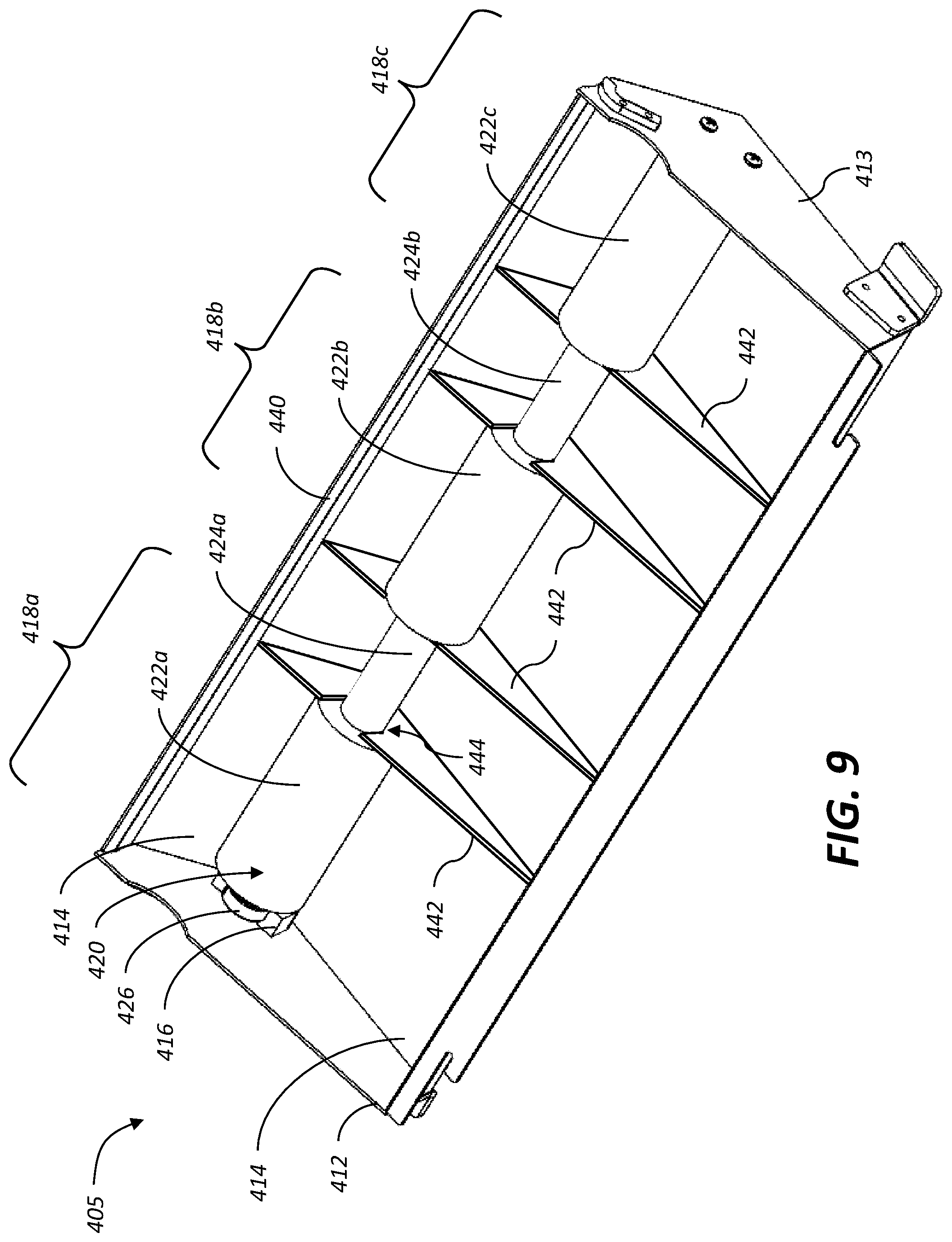 Patent US12311652 Figure 9 – Inking system with plurality of fountain roller elements