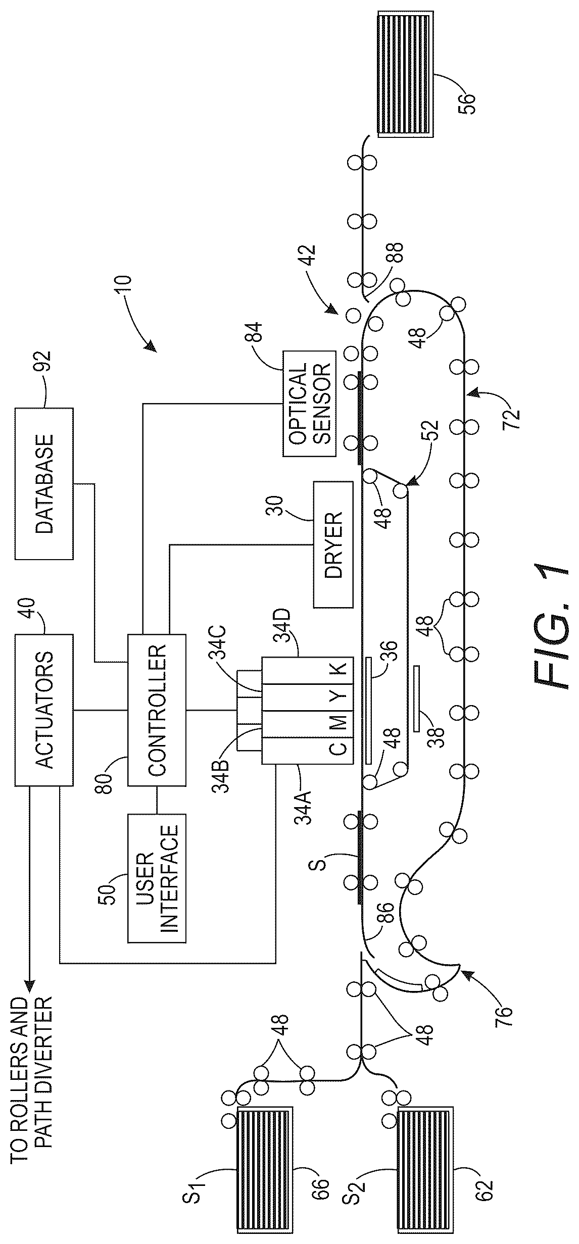 Patent US12311683 — System and method for operating an inkjet printer to attenuate ink drying in the inkjets during printing operations — Figure 1