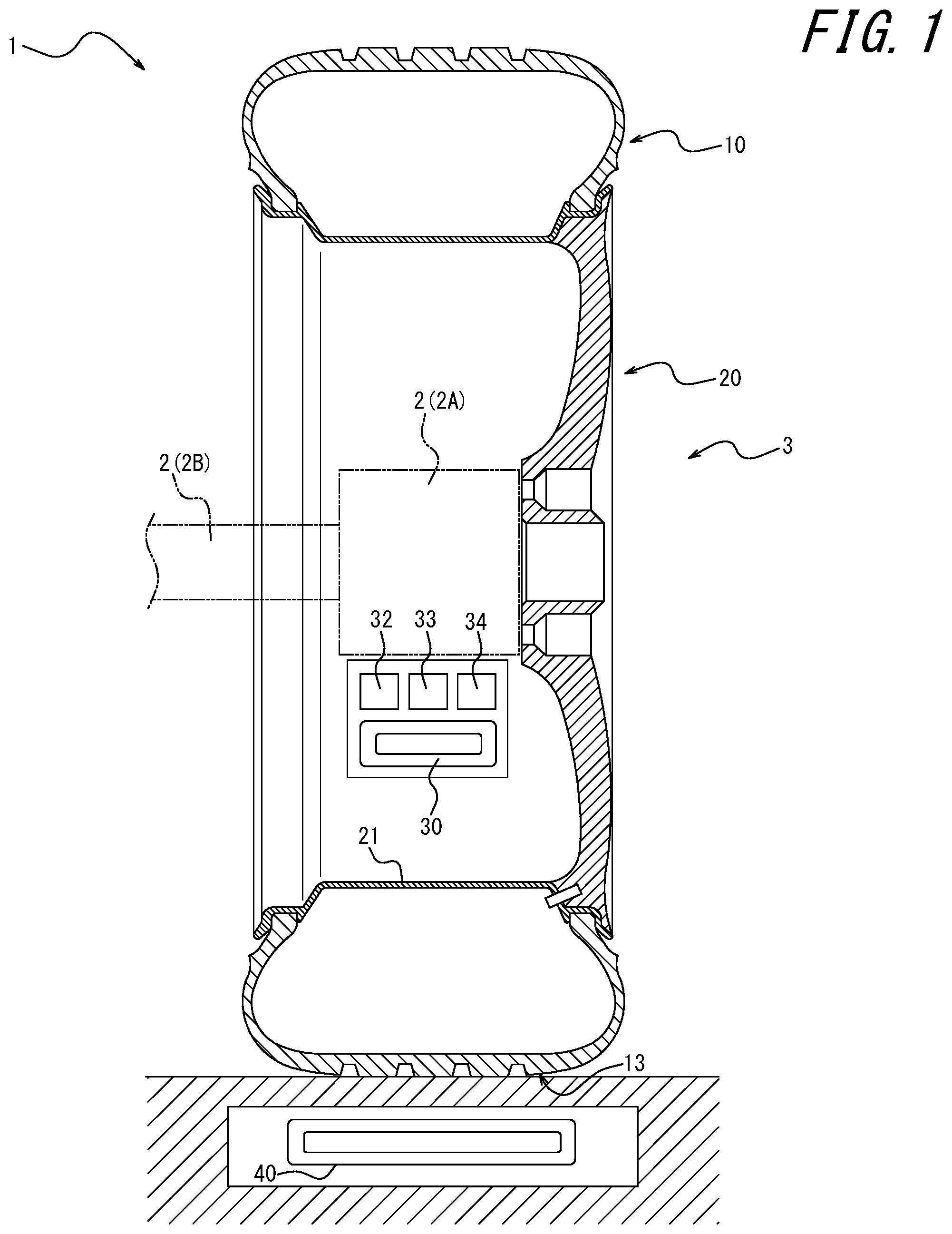 Patent US12311703 — Wireless power reception system, tire/wheel assembly, and tire — Figure 1