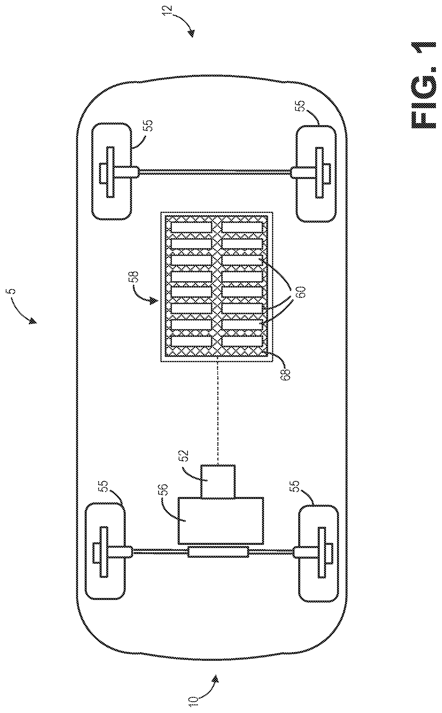 Patent US12311726 Figure 1 – Battery cooling unit intermediate plate with continuous and discontinuous ribs