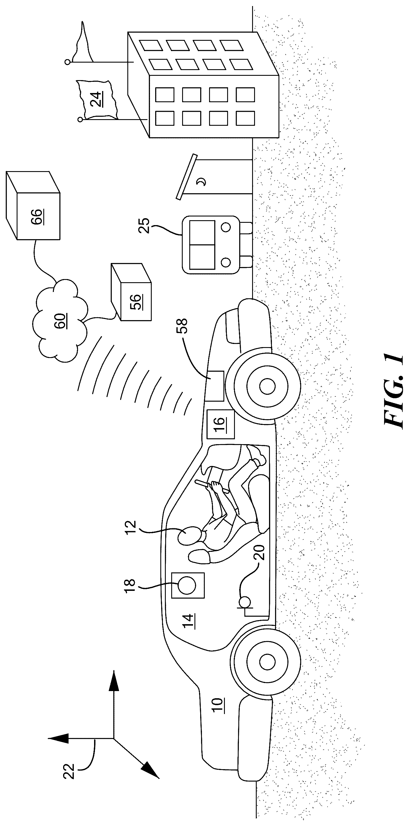 Patent US12311761 — Infotainment system having awareness of local dynamic features — Figure 1