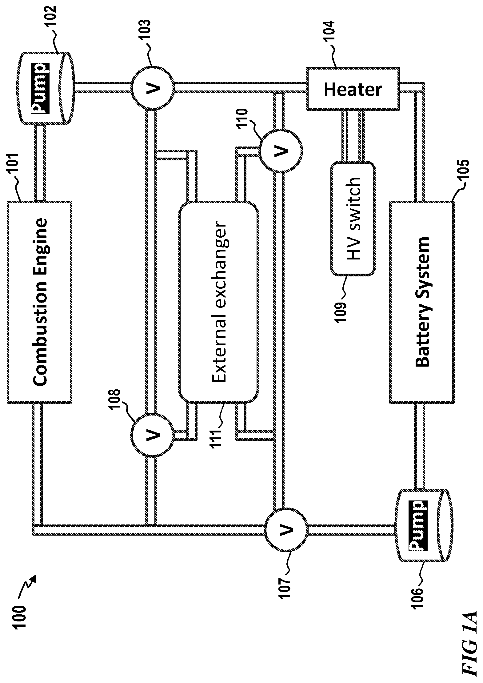 Patent US12311805 Figure 1 – Thermal management system for vehicles with an electric powertrain