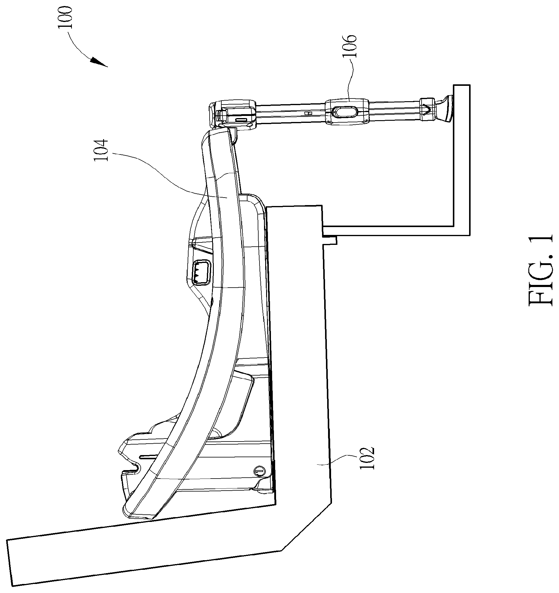 Patent US12311811 — Infant car seat and stability leg and release actuator — Figure 1