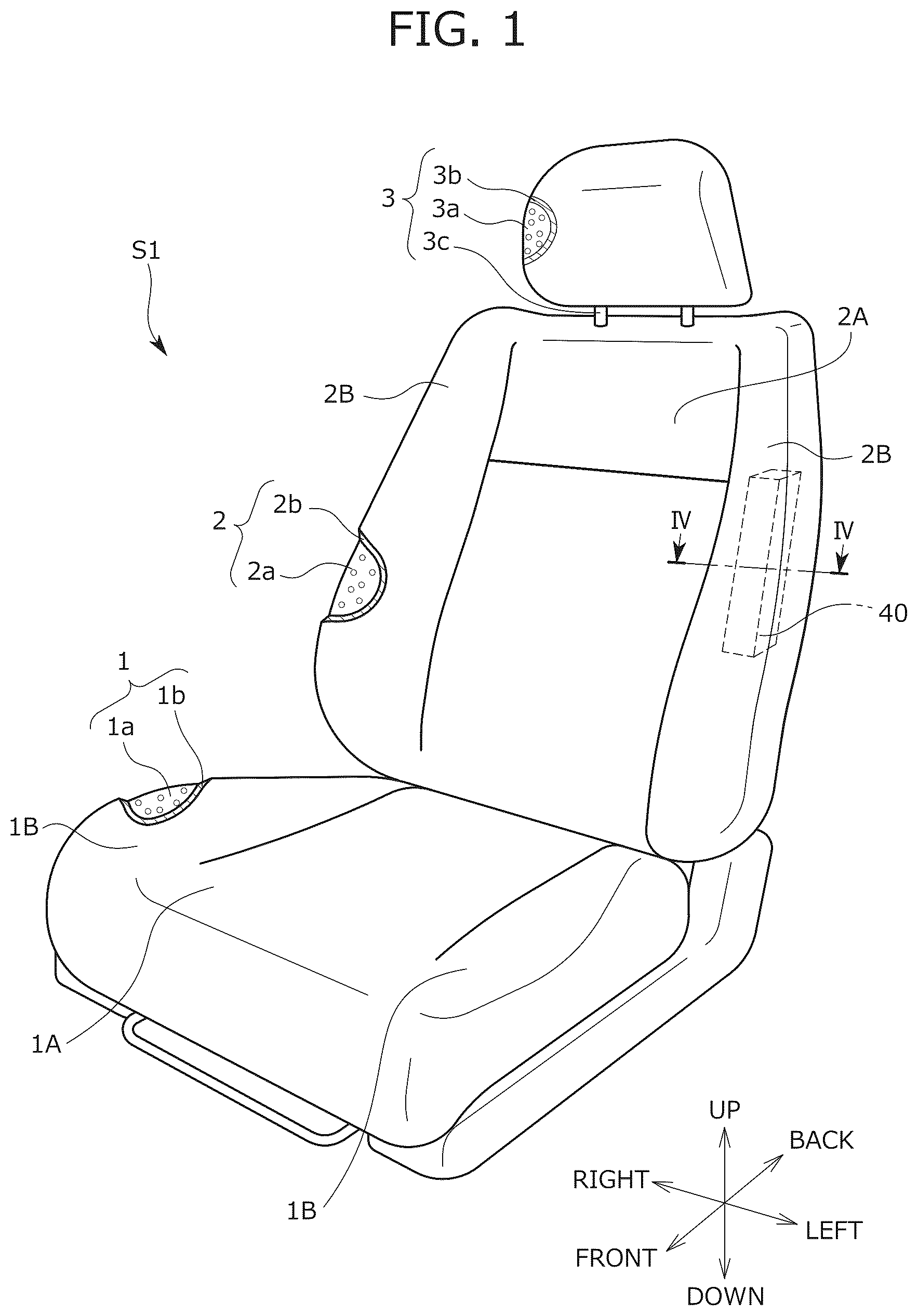 Patent US12311817 — Conveyance seat — Figure 1