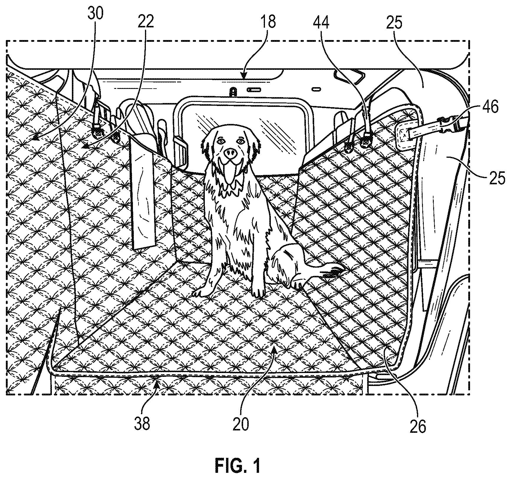 Patent US12311819 — Cover for fold-up vehicle seats — Figure 1