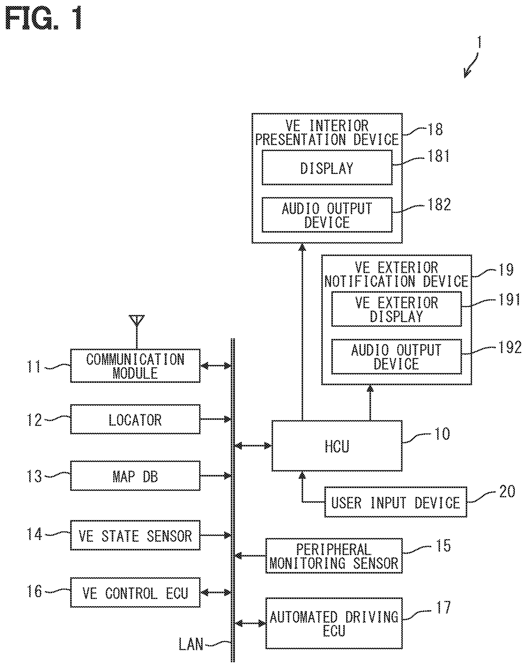 Patent US12311837 Figure 1 – Vehicle notification control device and vehicle notification control method