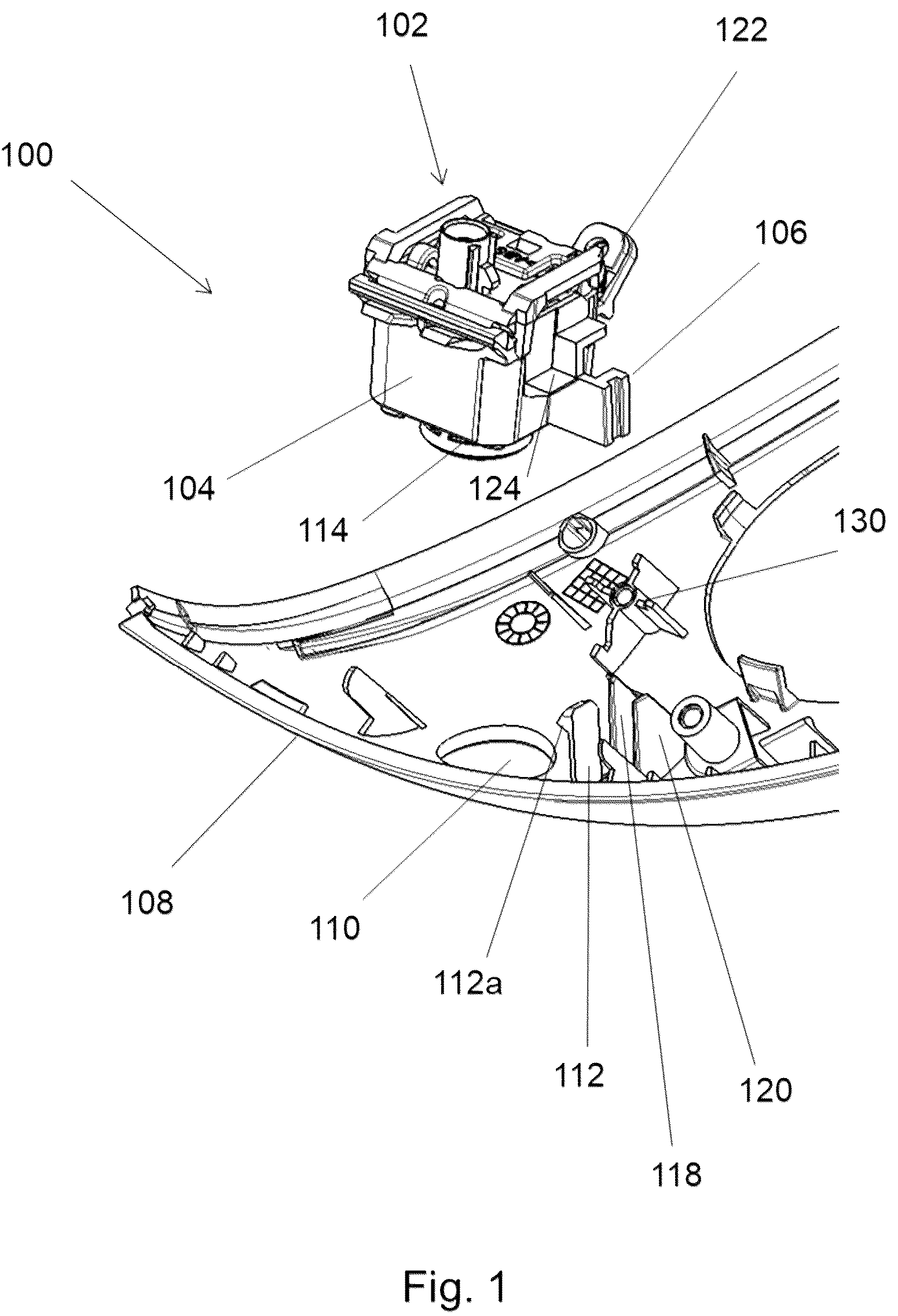 Patent US12311847 — Camera assembly arrangement for vehicle rear view cover and rear view device therewith — Figure 1