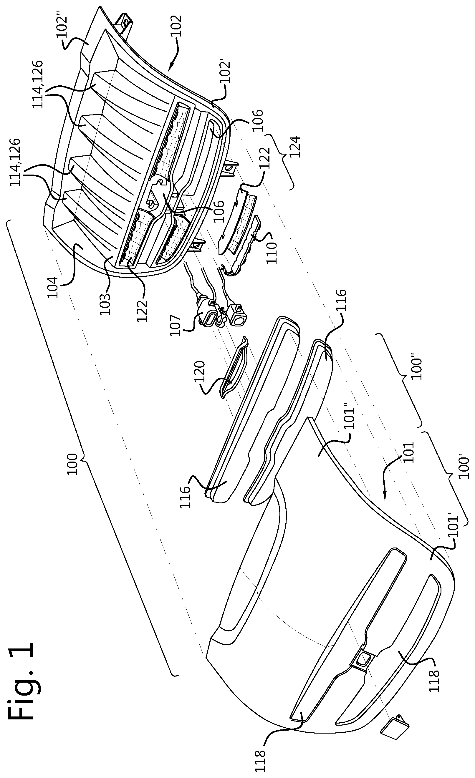 Patent US12311868 — Front end panel assembly for an electric vehicle — Figure 1