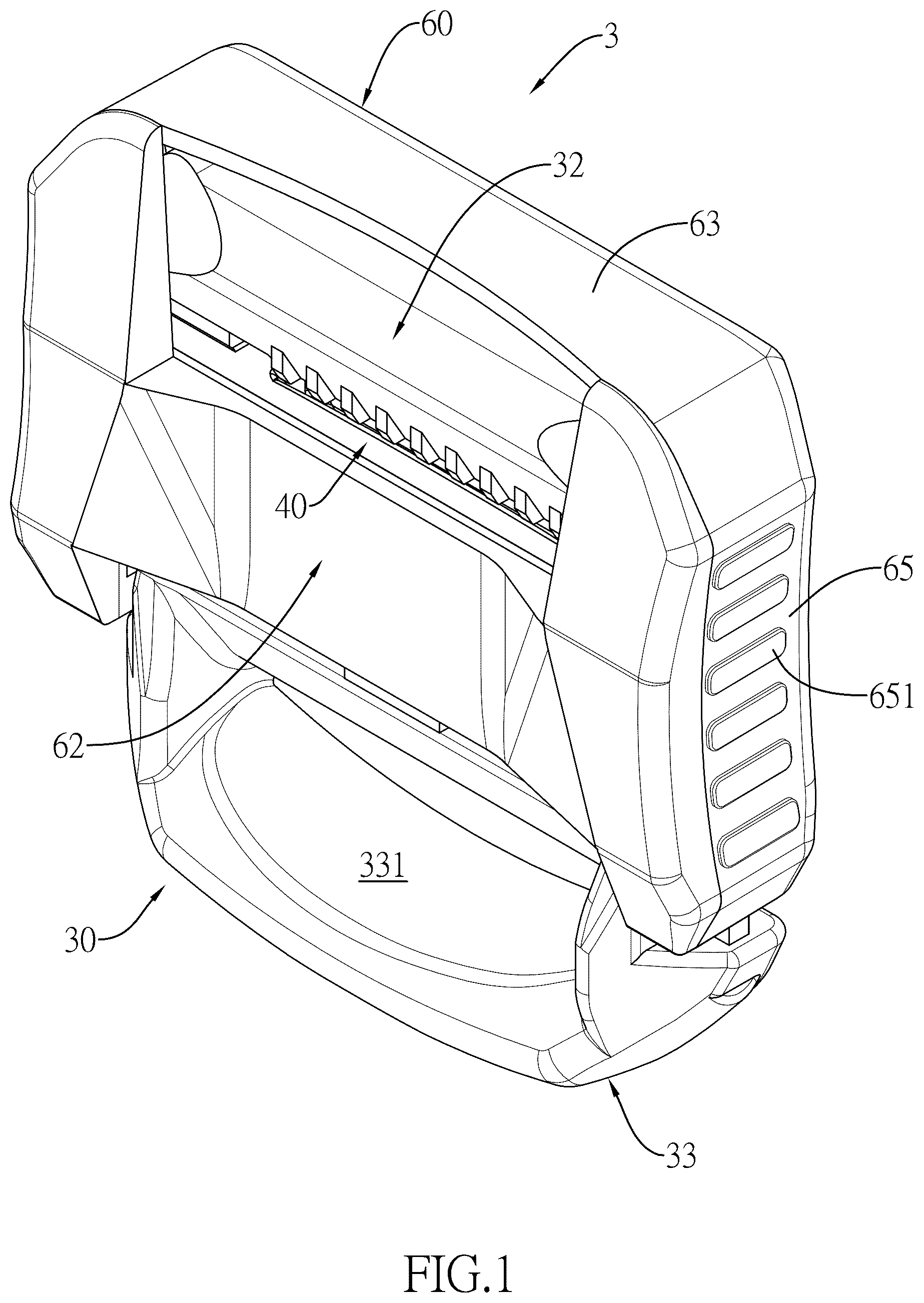 Patent US12311870 — Webbing height adjusting unit and webbing height adjusting device — Figure 1