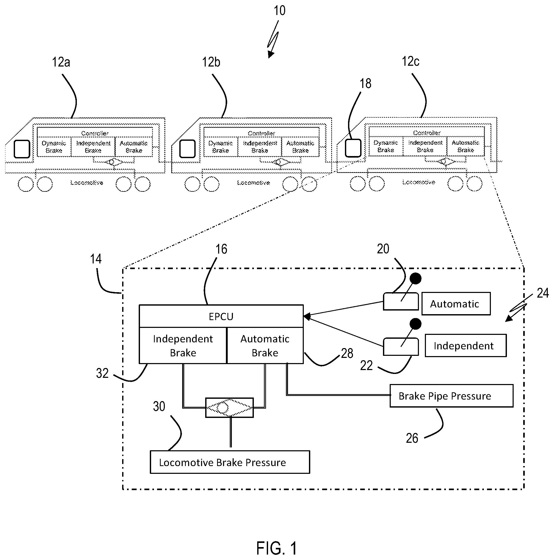 Patent US12311897 — Consist swap mode with rollaway mitigation — Figure 1