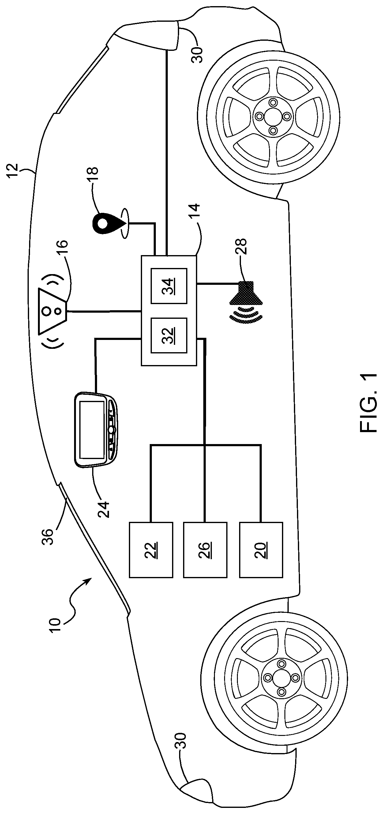 Patent US12311903 — Vehicle collision mitigation — Figure 1