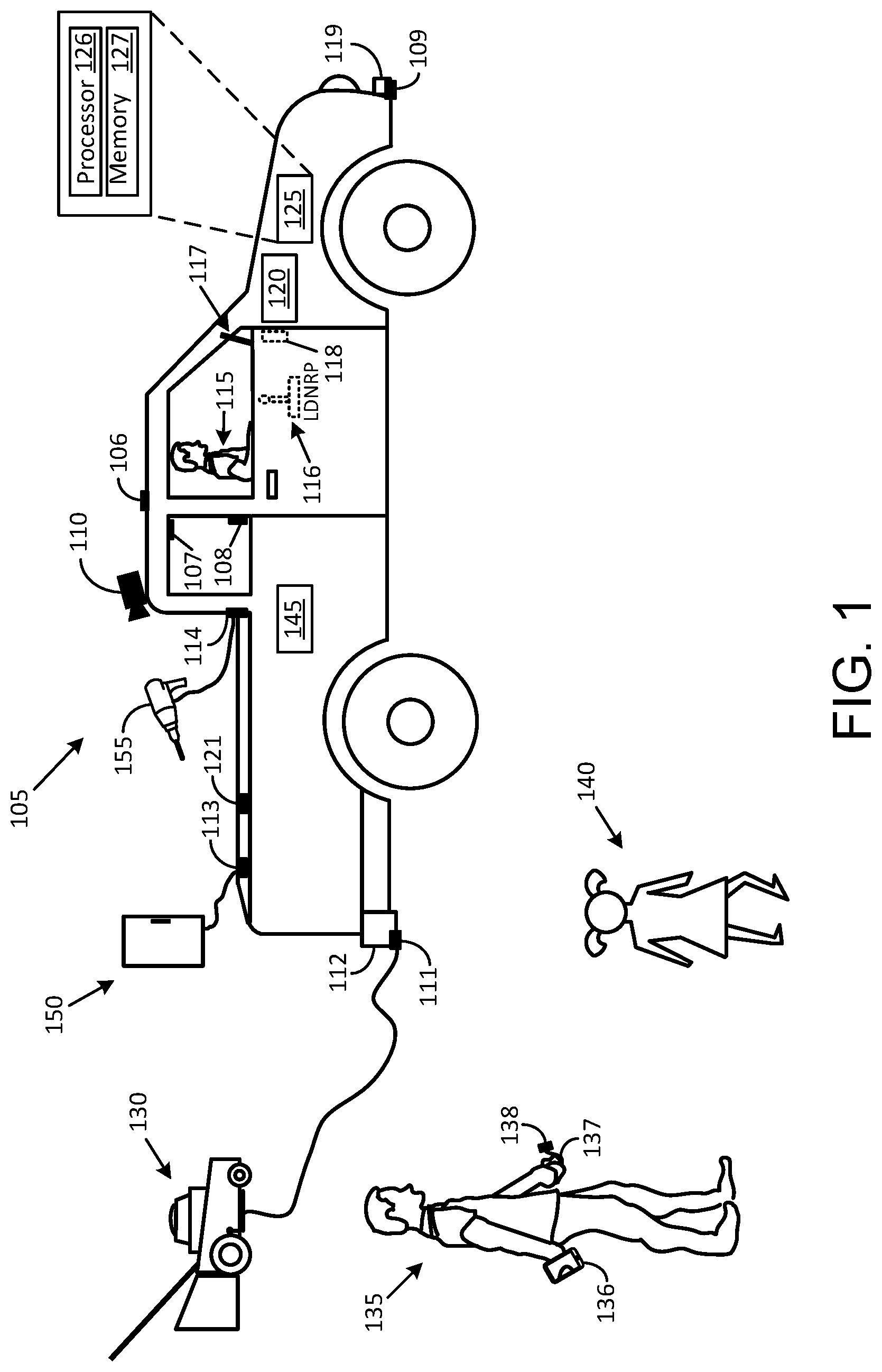 Patent US12311911 — Systems and methods for controlling electrical power outlets in a vehicle — Figure 1