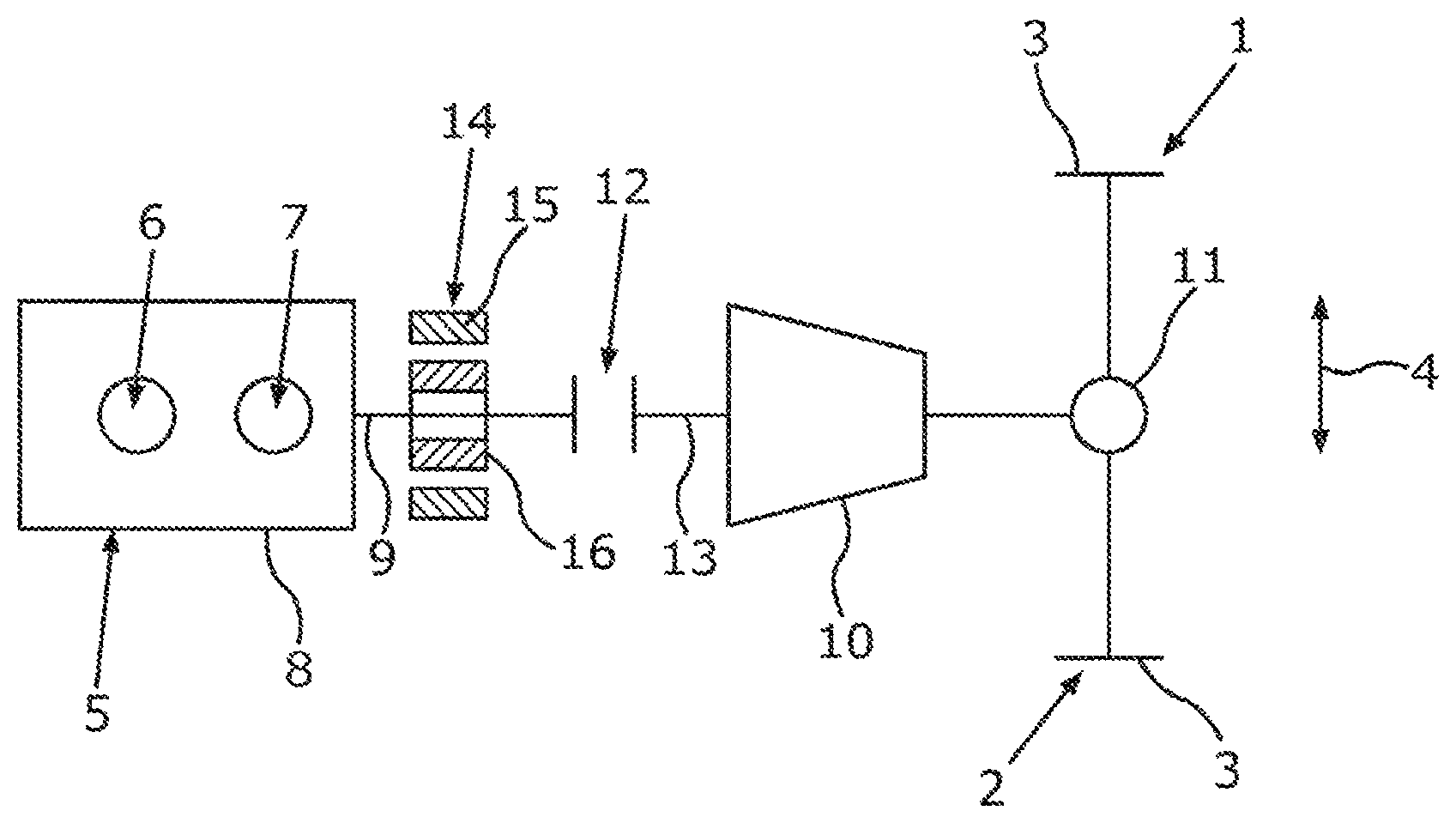 Patent US12311917 — Method for operating a powertrain of a motor vehicle, in particular a car, and motor vehicle — Figure 1