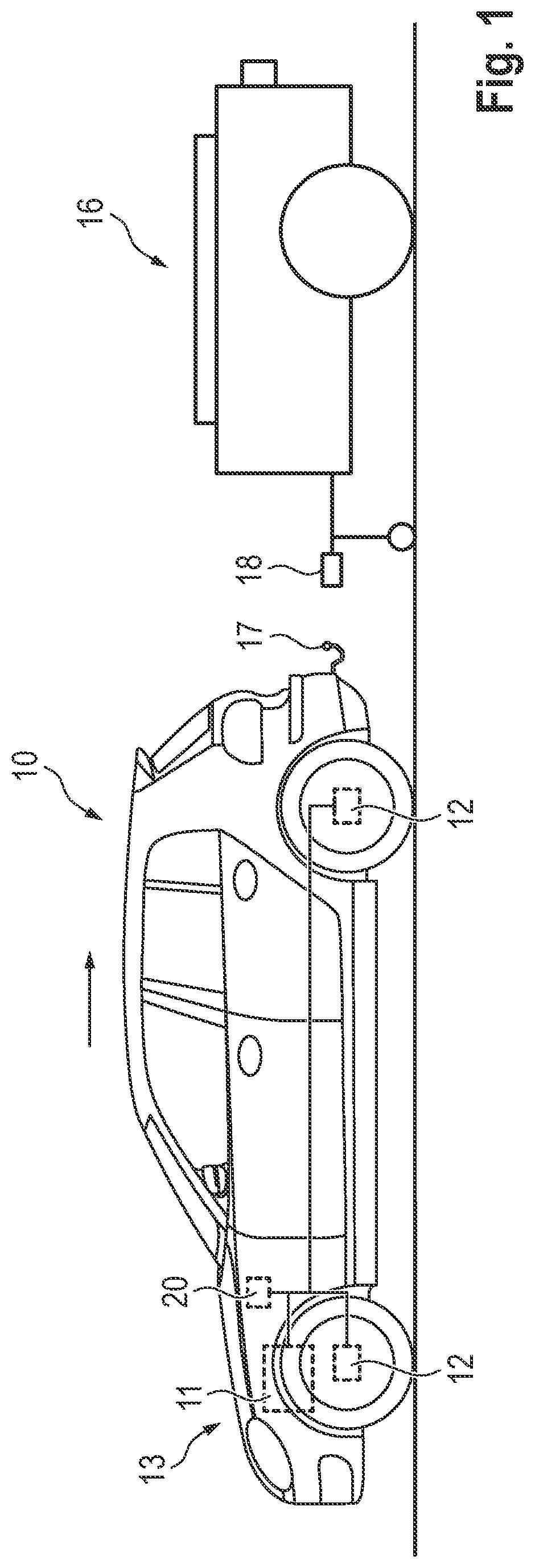 Patent US12311944 — Method, device and computer program product for the restrained movement of a vehicle — Figure 1