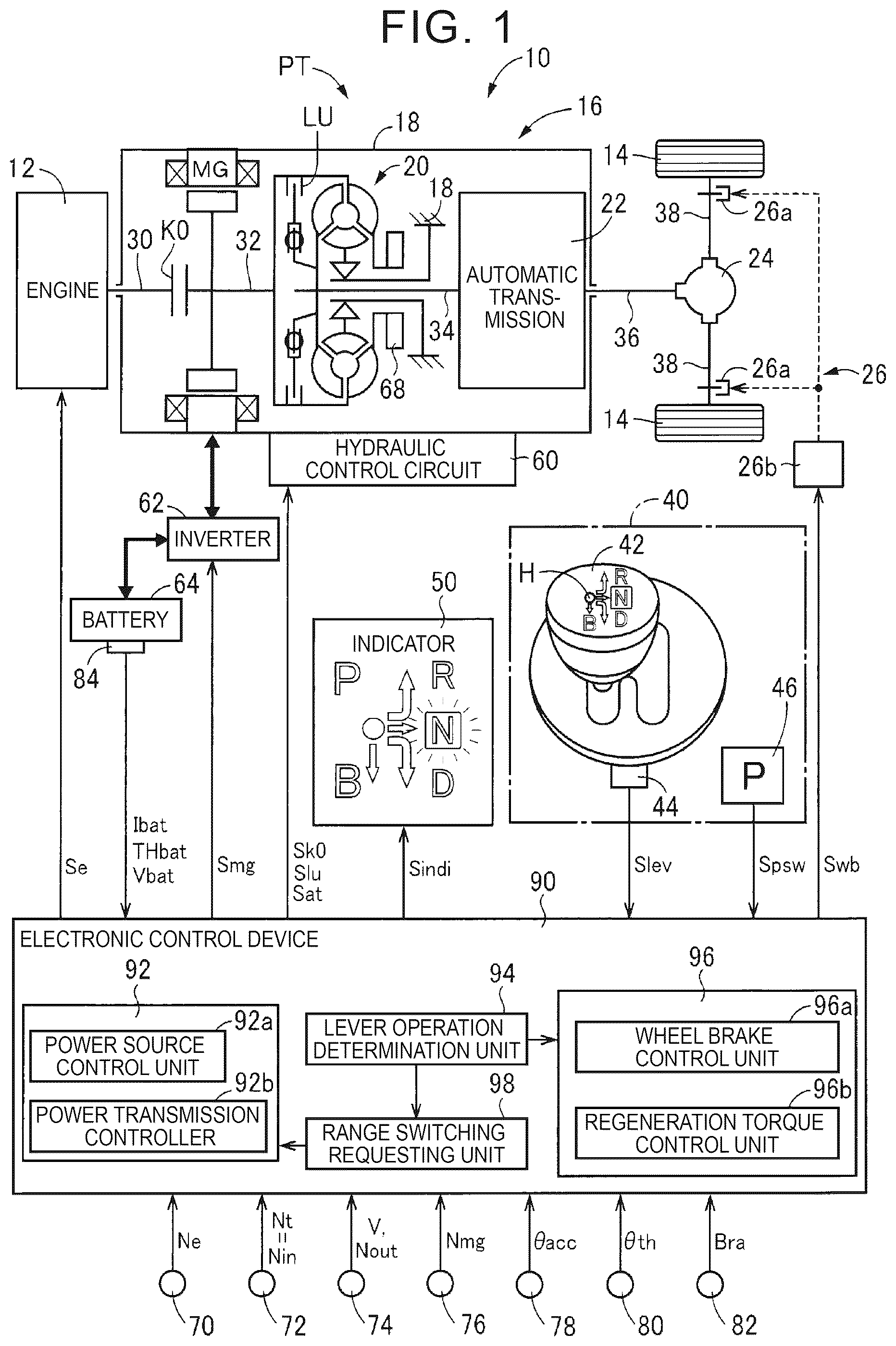 Patent US12311947 — Control device for vehicle — Figure 1